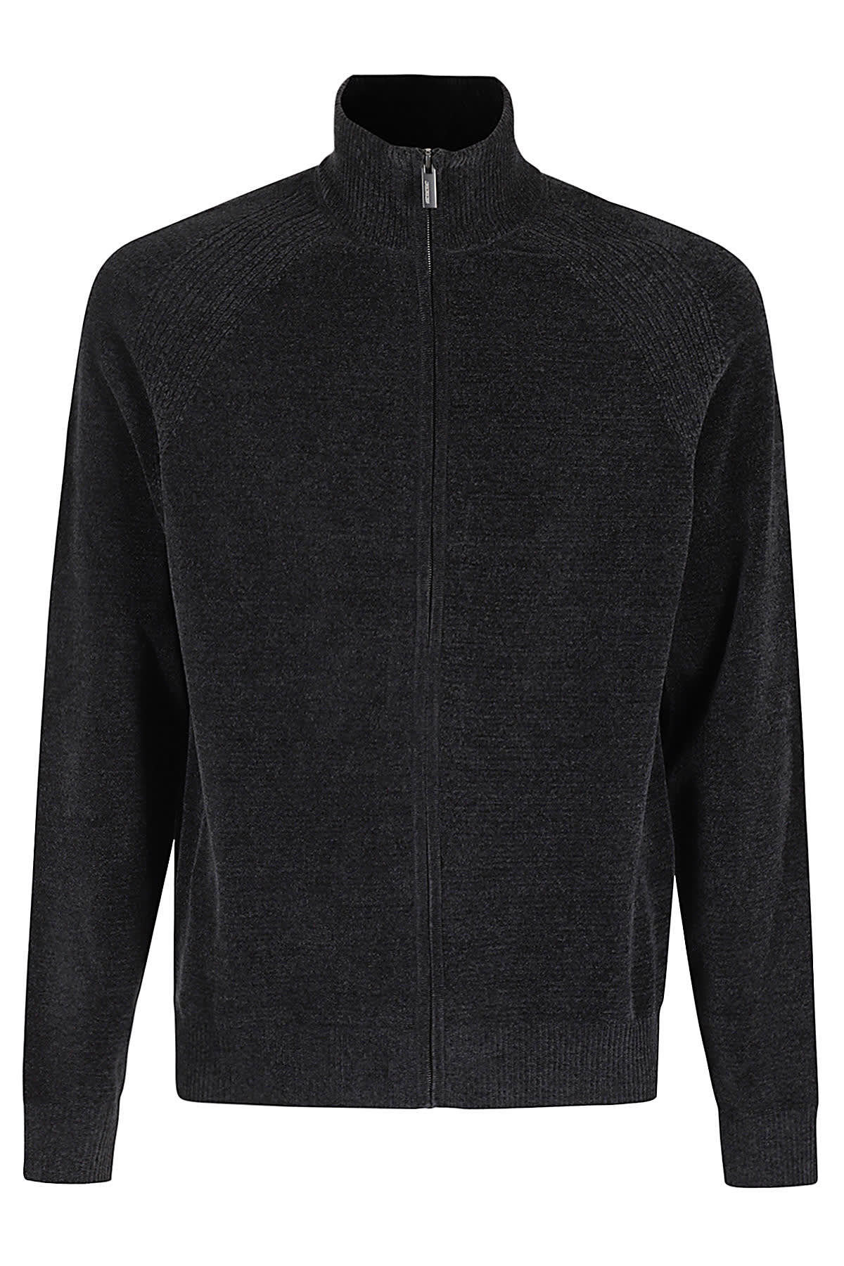 Shop Rrd - Roberto Ricci Design Velvet Full Zip Knit In Piombo