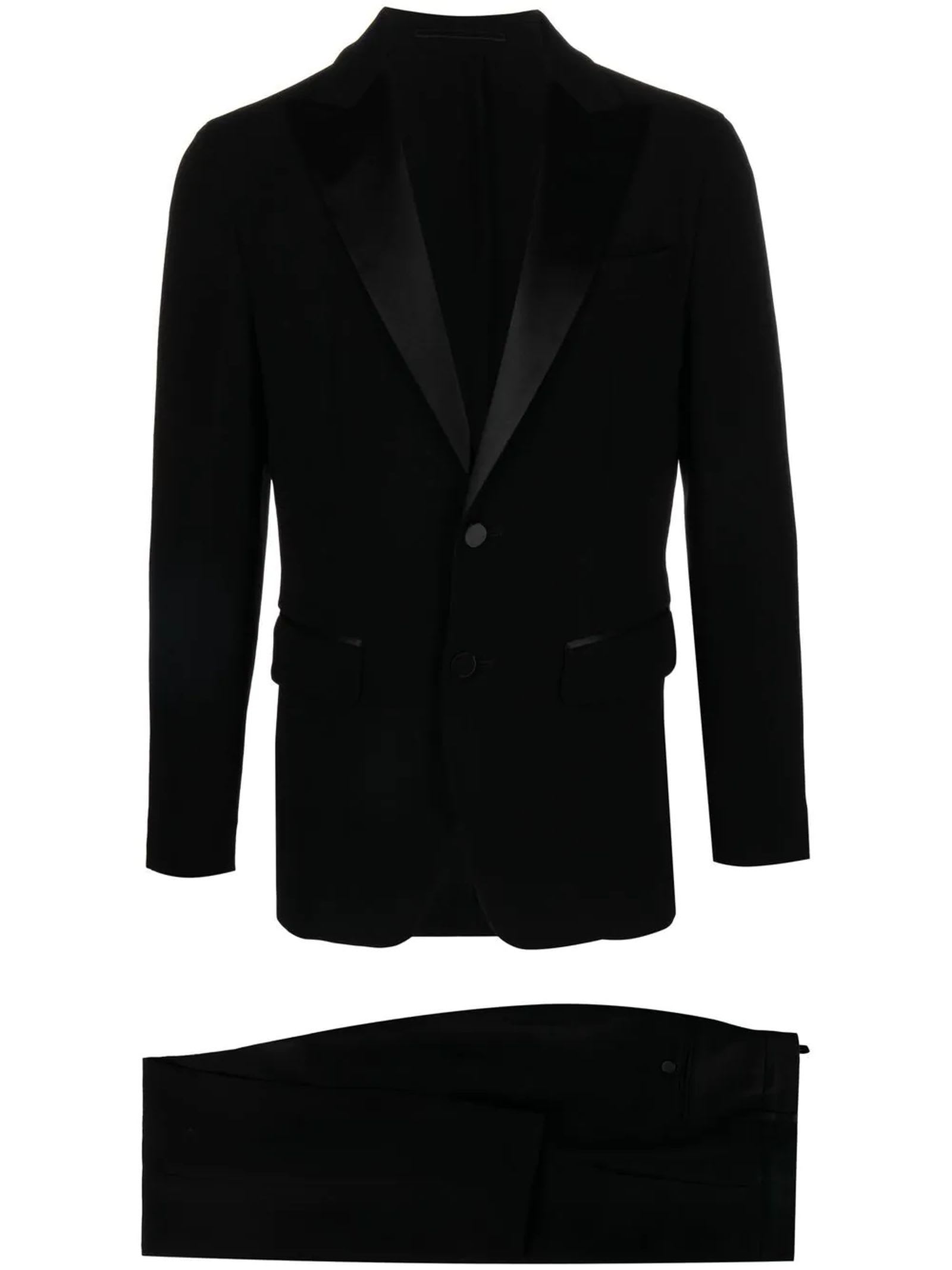 DSQUARED2 BLACK VIRGIN WOOL AND SILK TWO PIECE SUIT