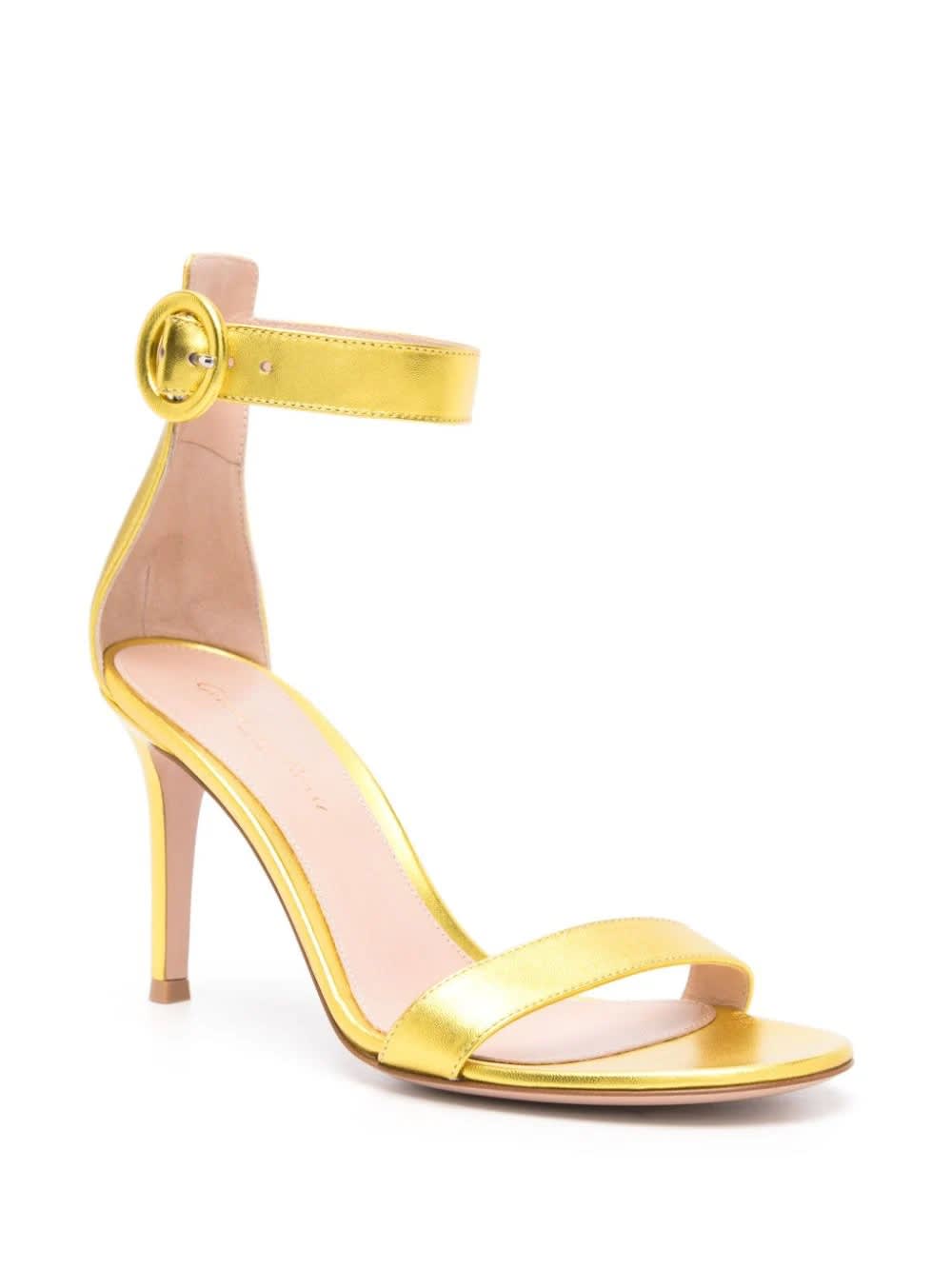 Shop Gianvito Rossi Yellow Portofino 85 Sandals