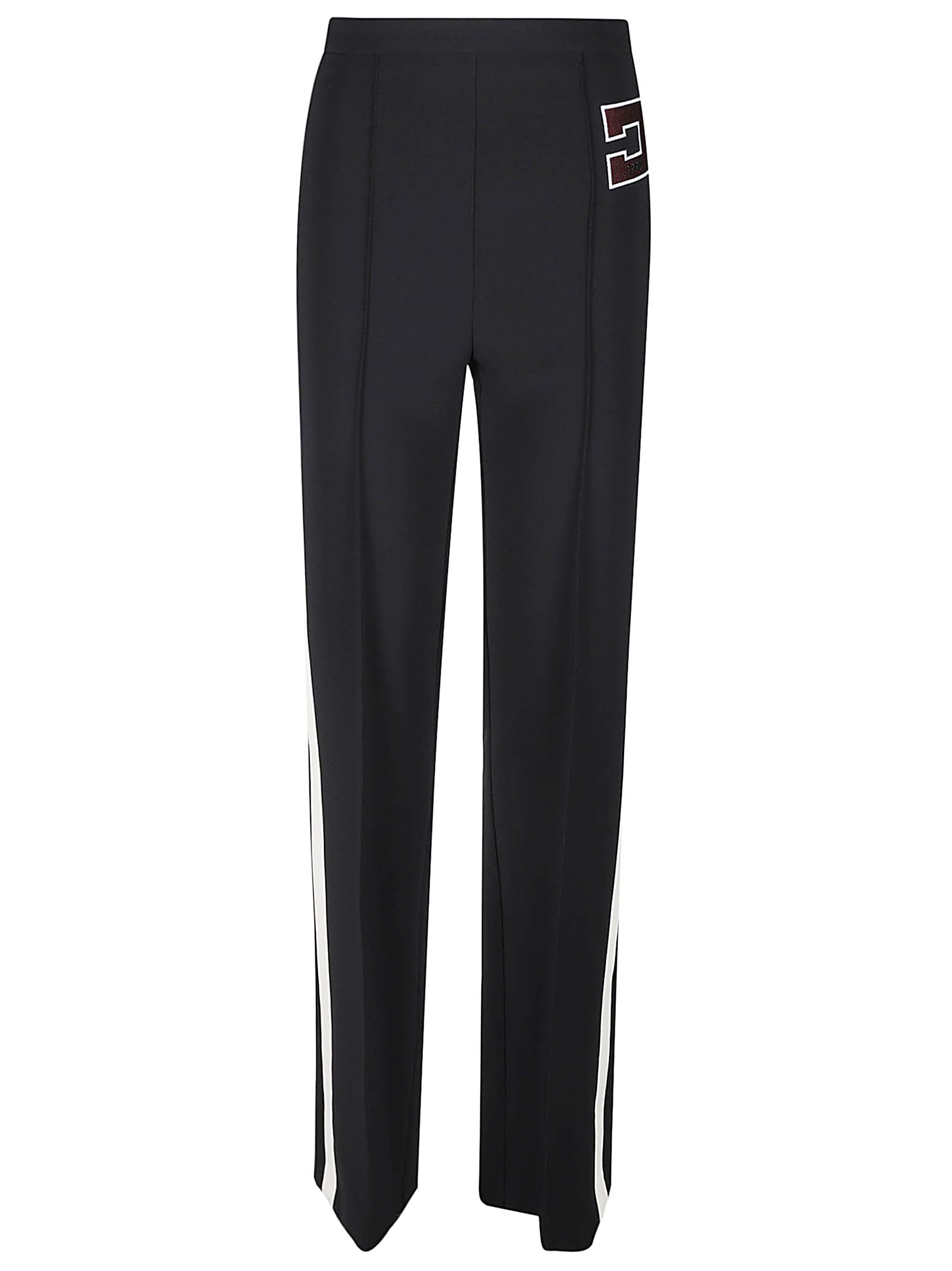 Shop Elisabetta Franchi Logo Embroidery Pant In Nero/burro