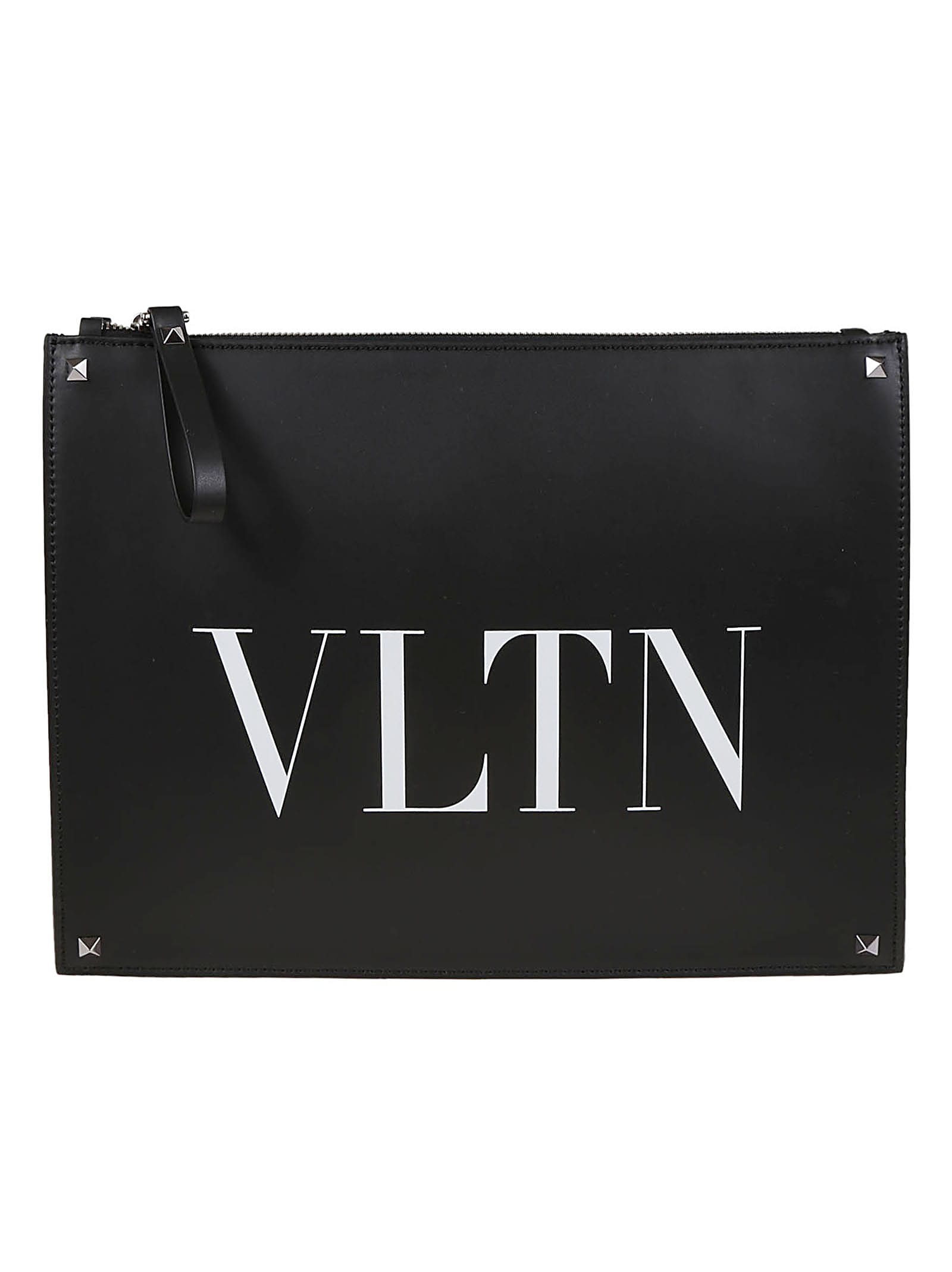 VLTN logo-print clutch bag, Valentino Garavani