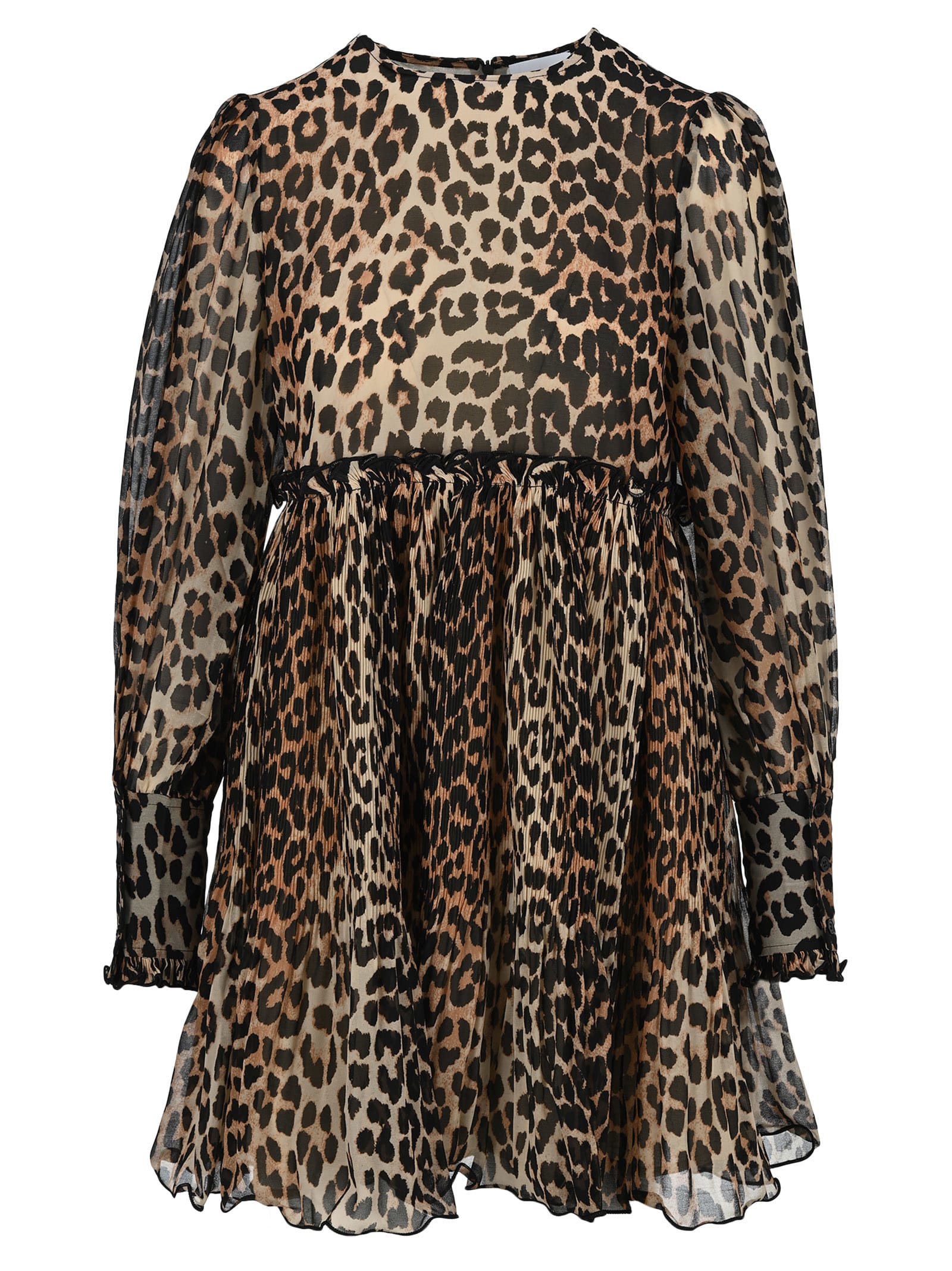 ganni leopard print mini dress