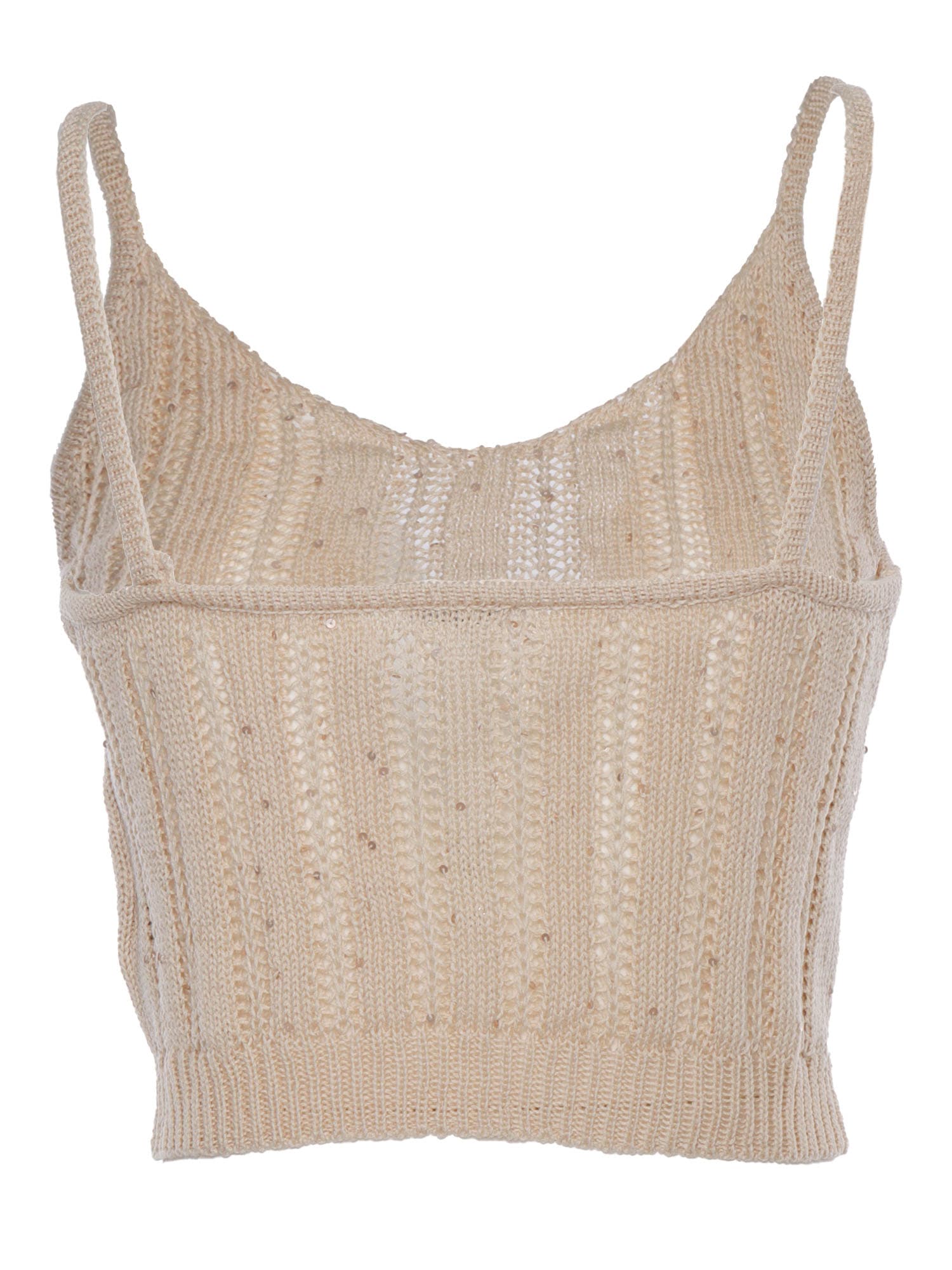 Shop Peserico Knitted Top In Cream