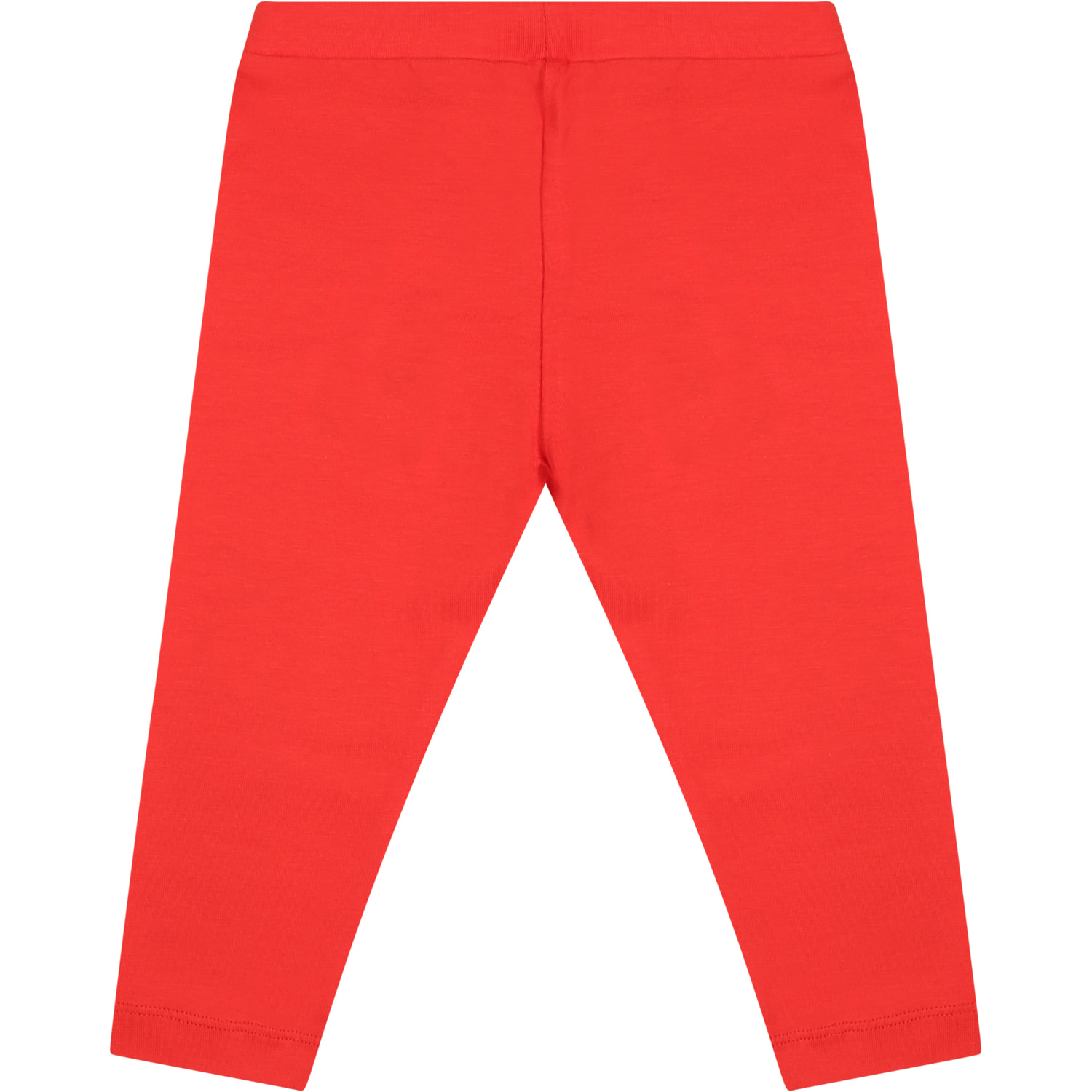 Shop Moschino Red Leggings For Baby Girl With Logo