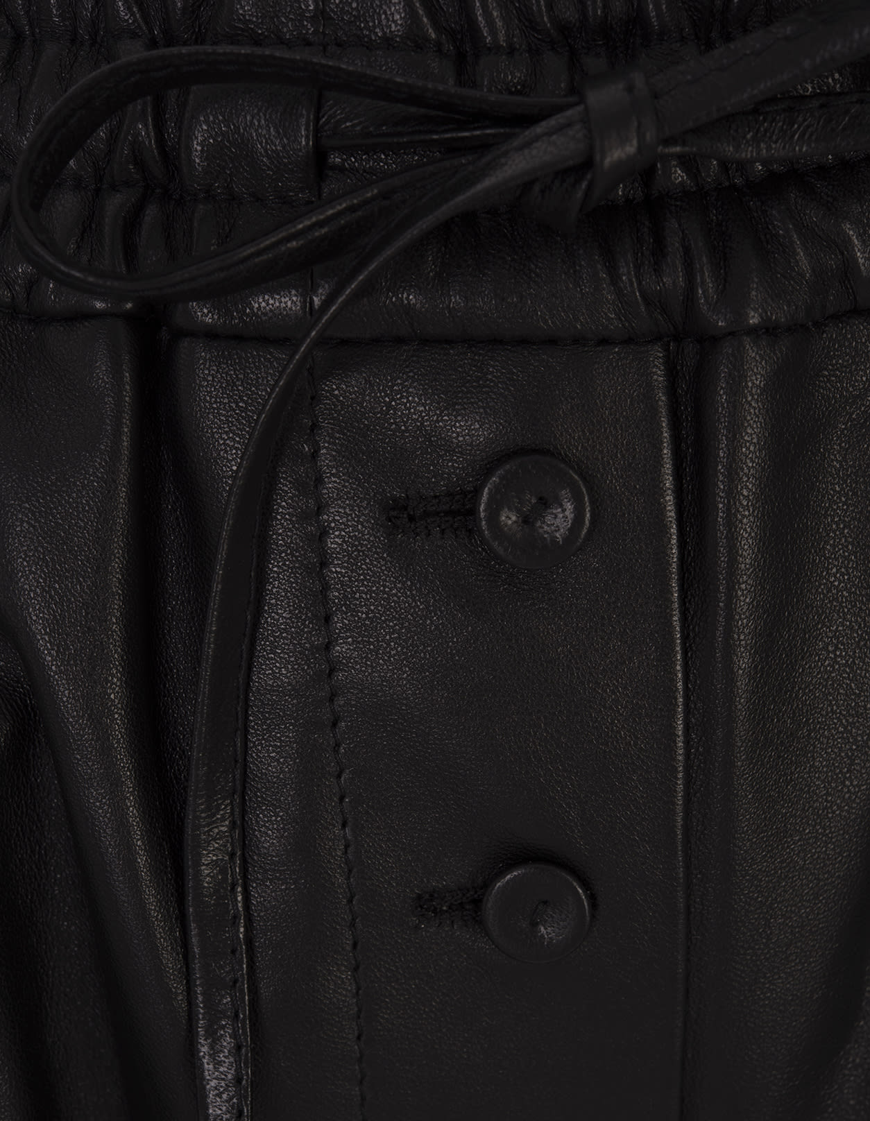 Shop Jil Sander Black Leather Shorts