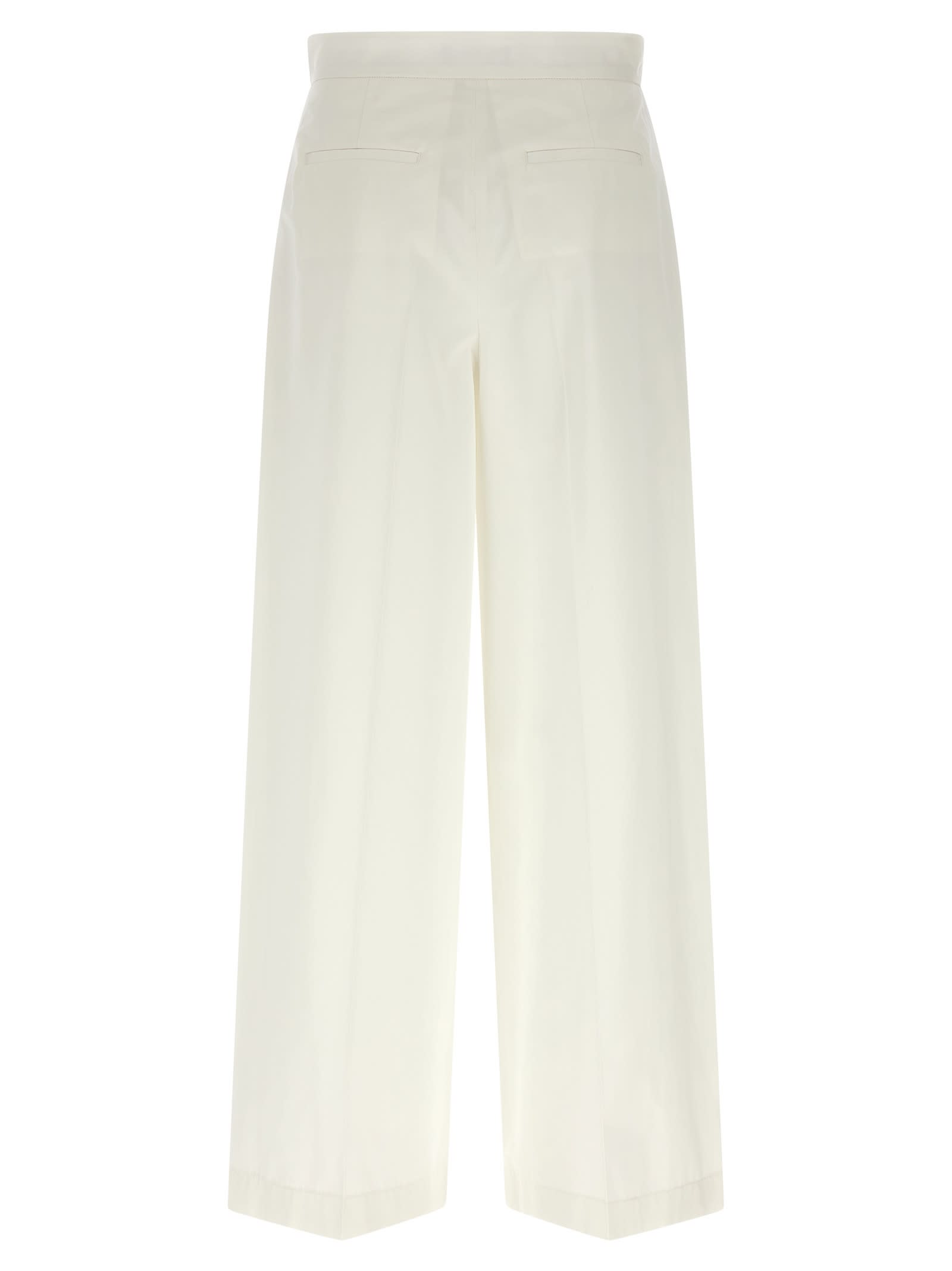 Fabiana Filippi Mid-waist White Cotton Trousers In White