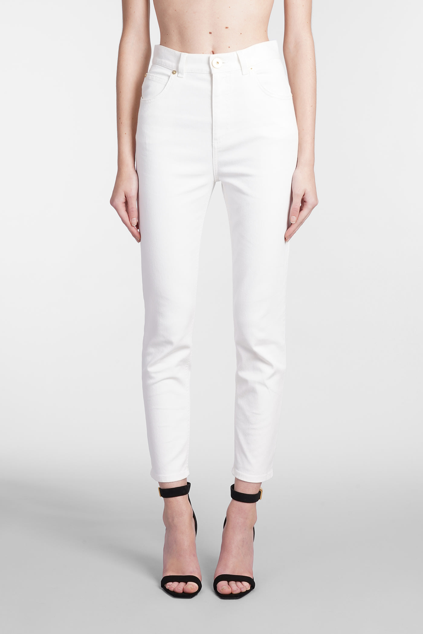 Balmain Jeans In White Denim