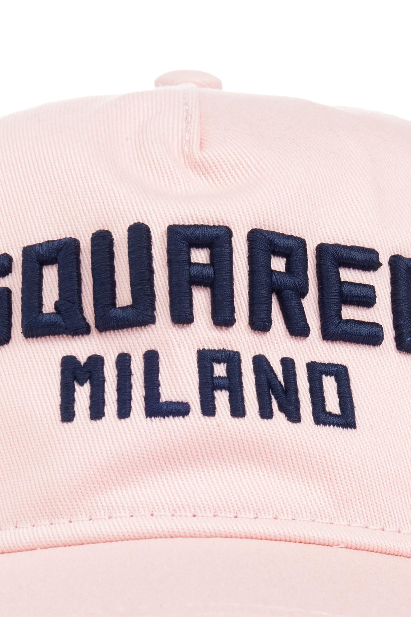 Dsquared2 Structured Baseball Cap With Curved Brim In Pink