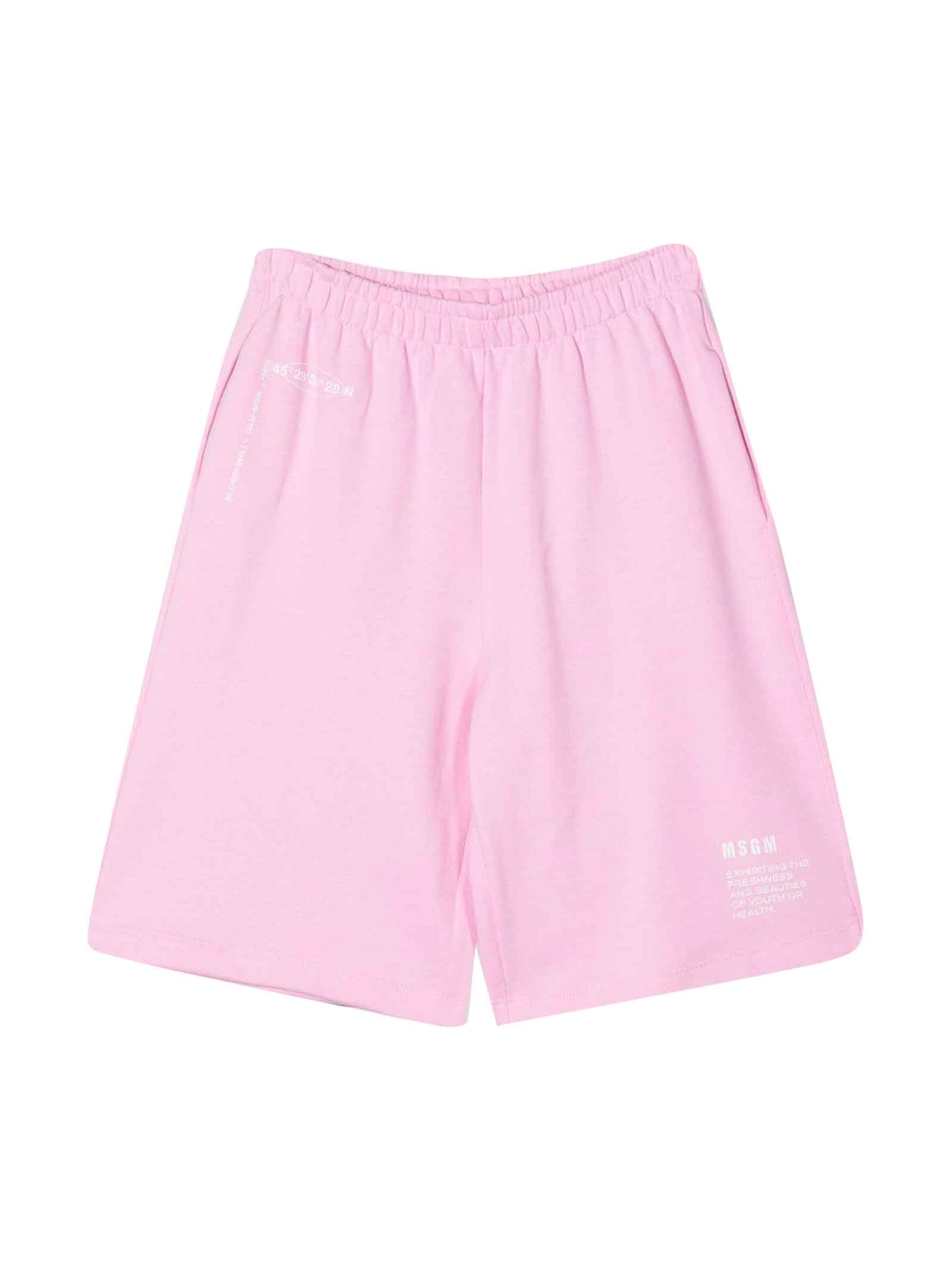MSGM Pink Bermuda Shorts Teen Girl