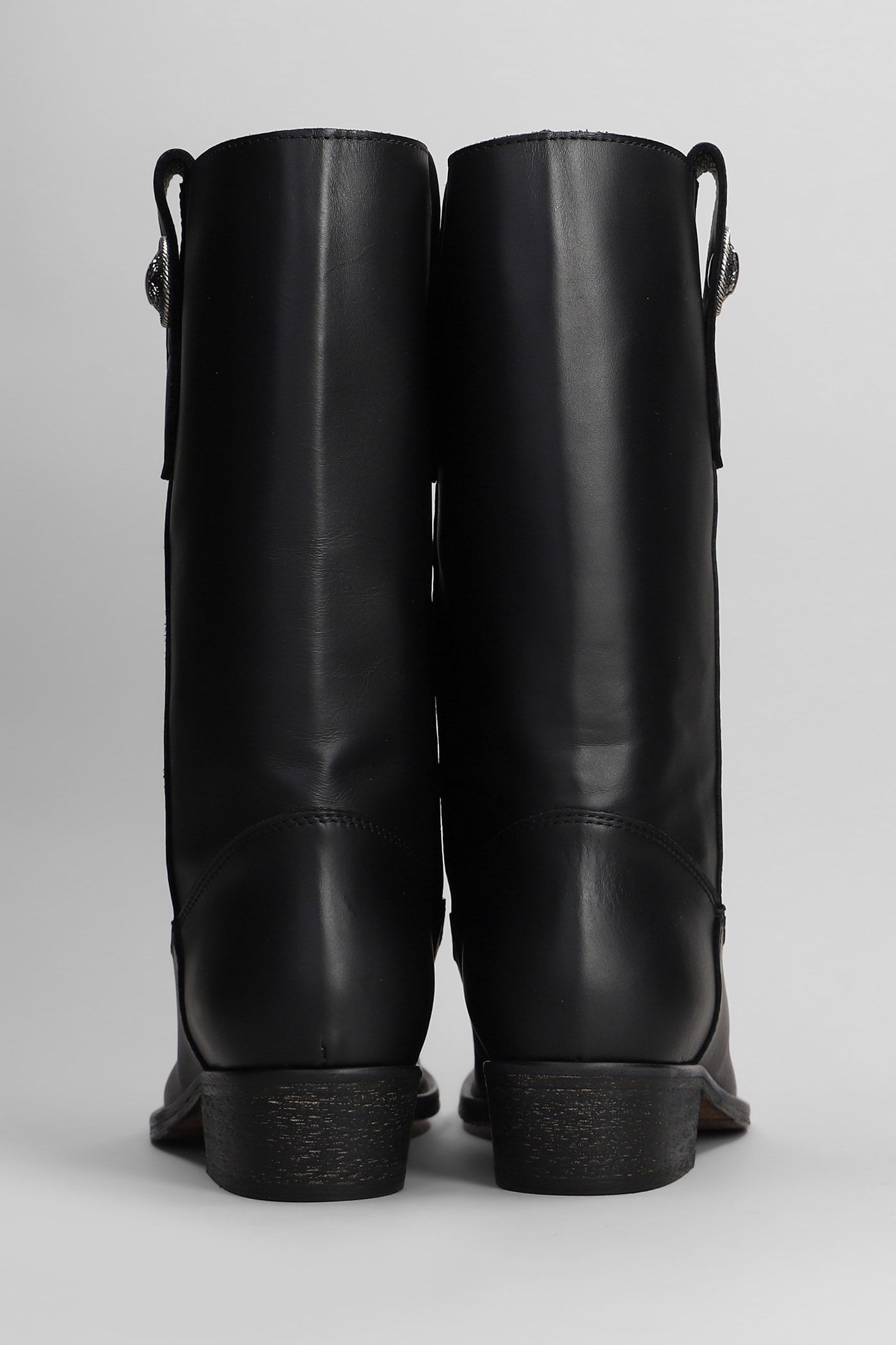 Shop Via Roma 15 Texan Ankle Boots In Black Leather