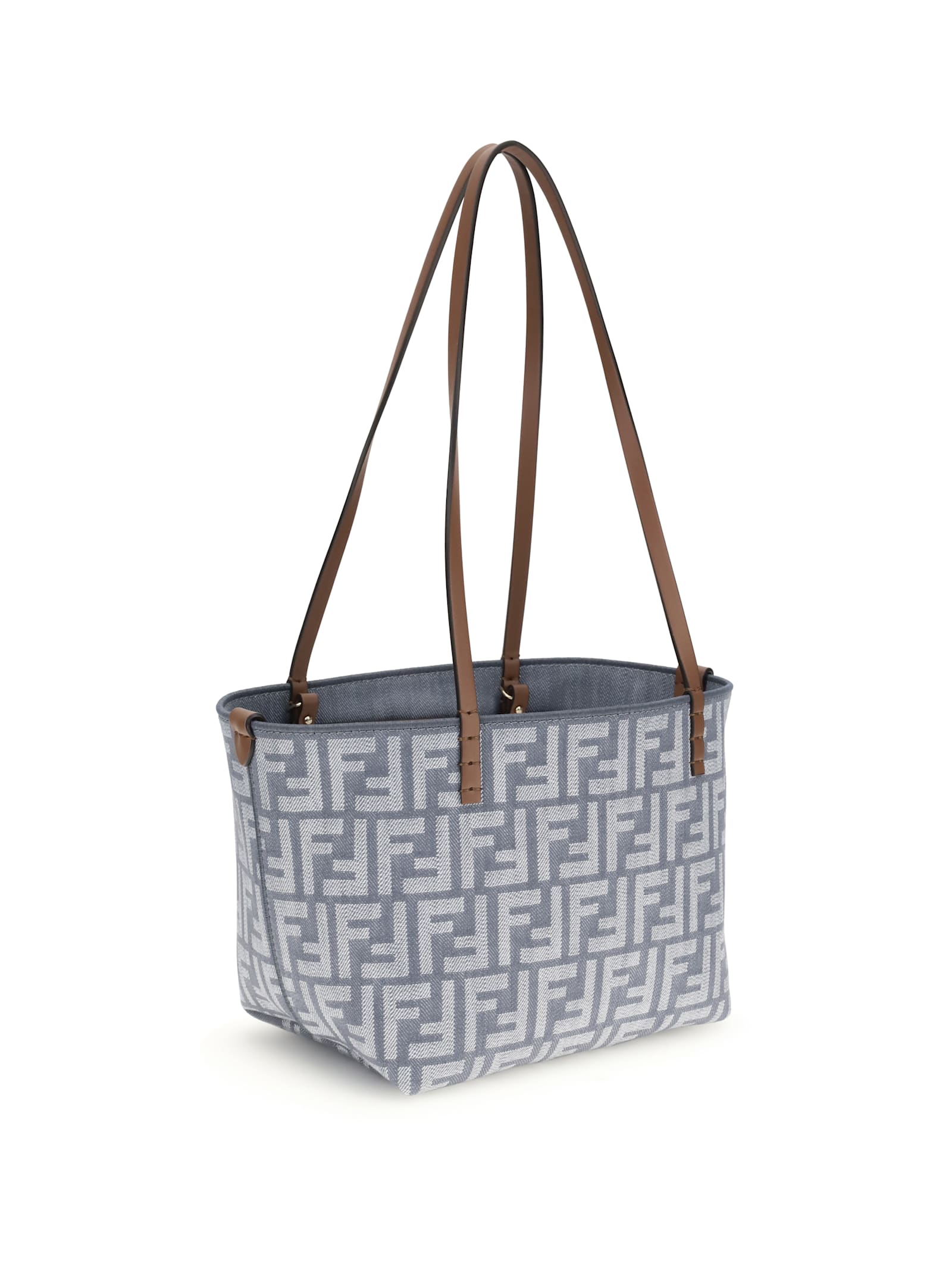 Fendi Small Roll Reversible Tote Bag In Gray