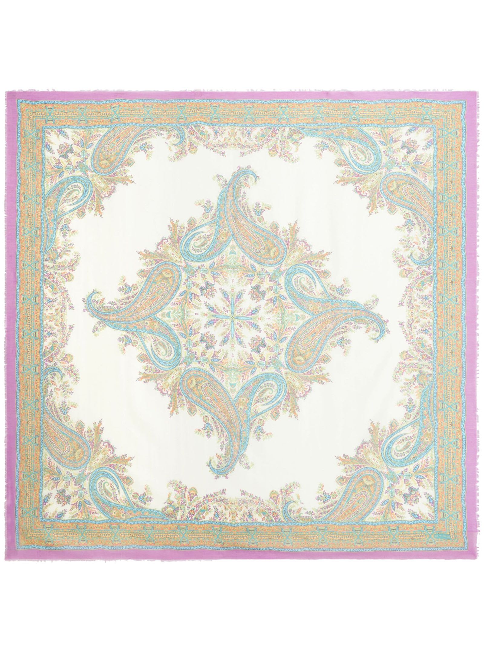 Shop Etro Cotton And Silk Shawl In Pink