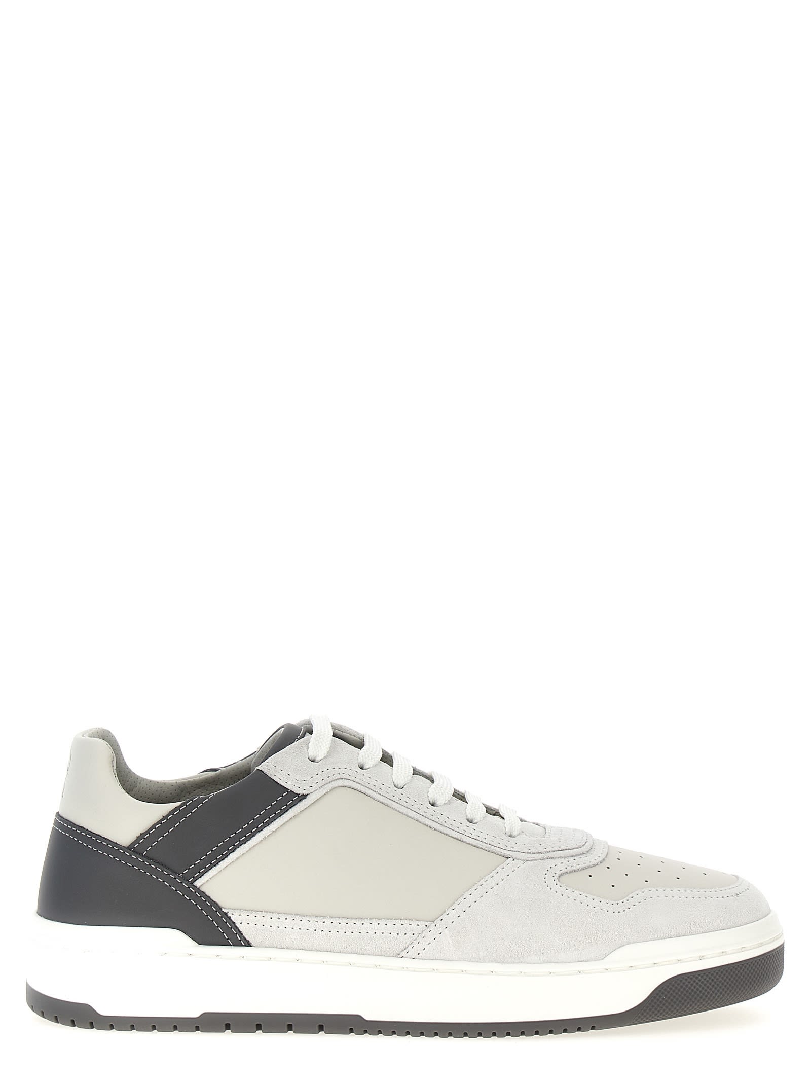 Shop Brunello Cucinelli Suede Leather Sneakers In Gray