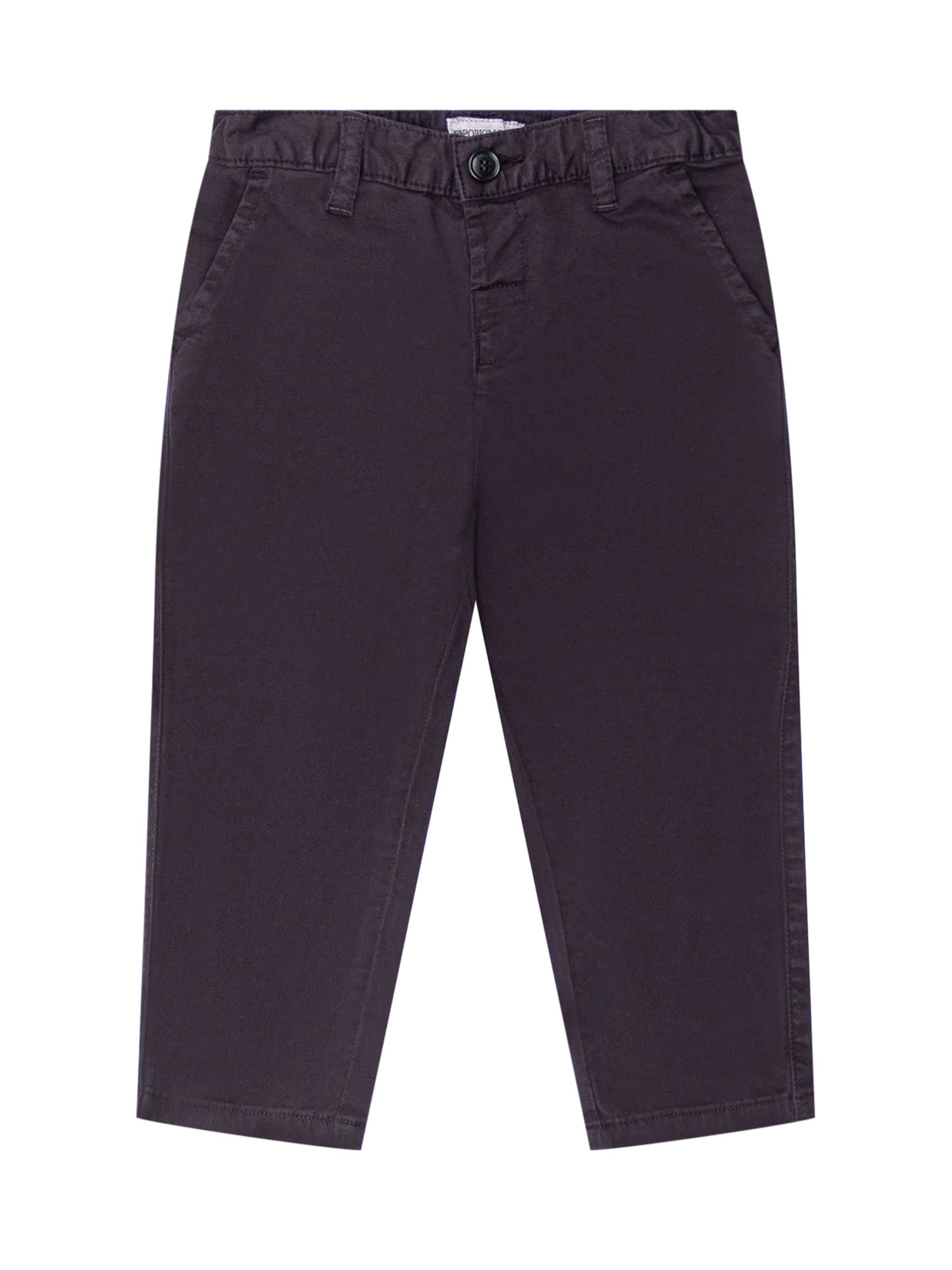 Shop Emporio Armani Logo Pants In Blu Navy