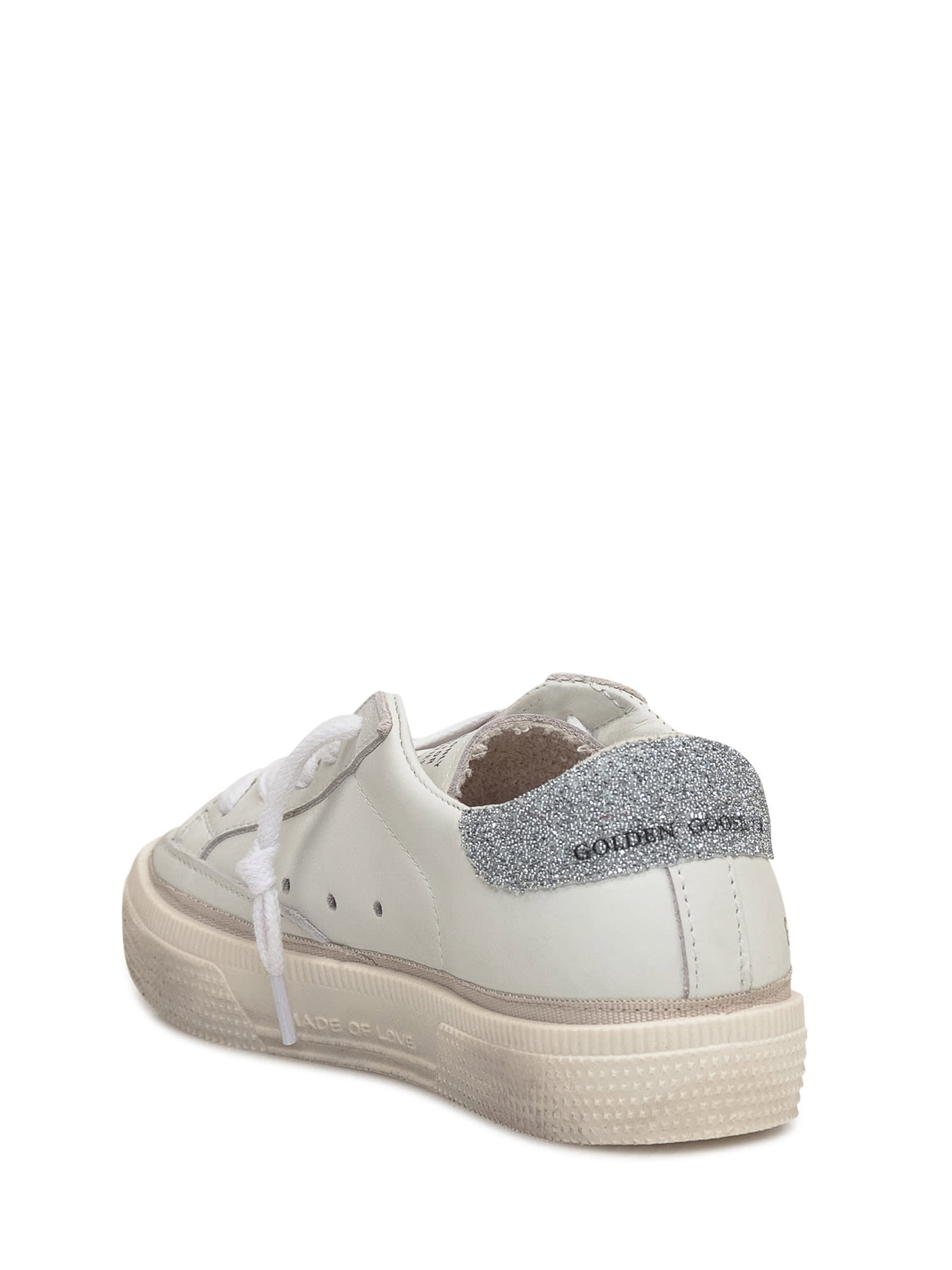 Golden Goose Sneakers With Logo In Bianco