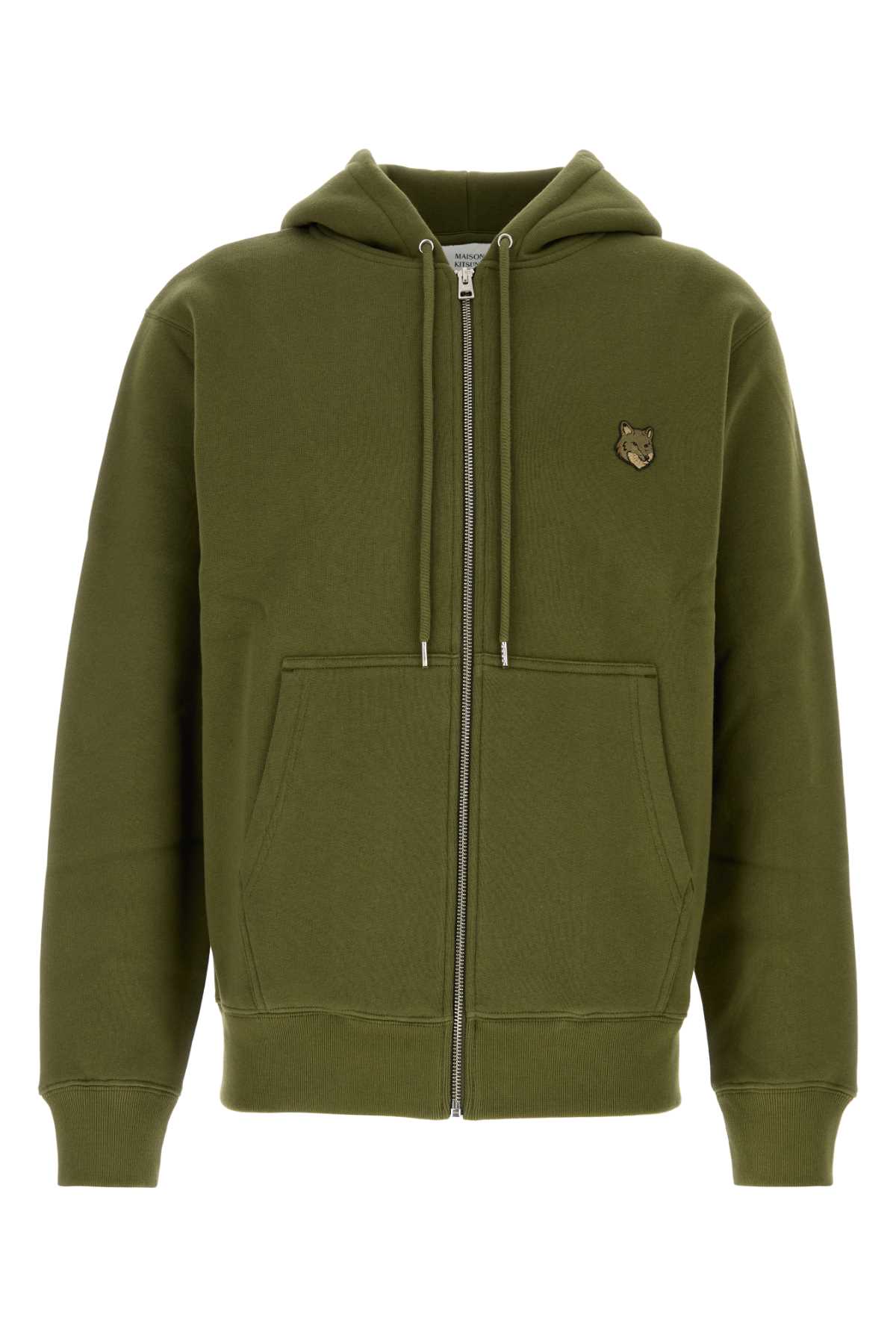 Shop Maison Kitsuné Olive Green Cotton Sweatshirt In Militarygreen