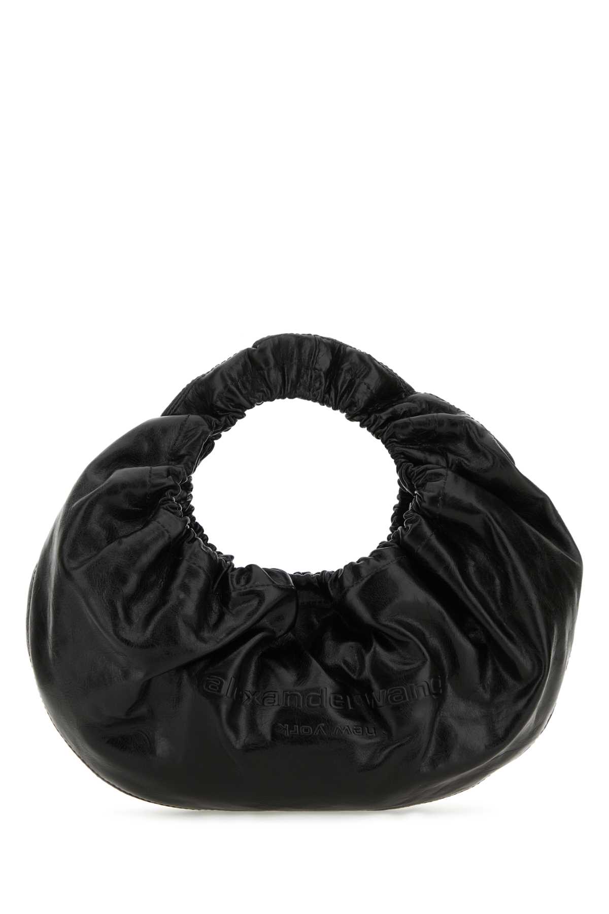 Black Leather Small Crescent Handbag