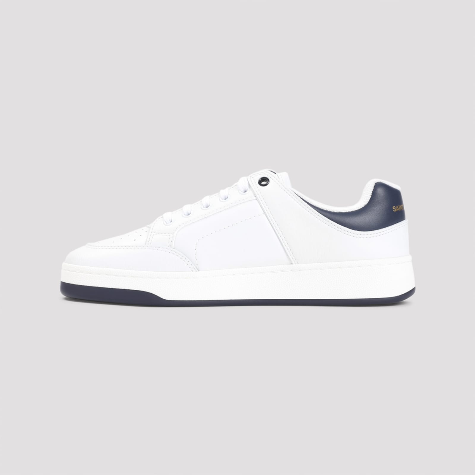 Saint Laurent Low-top Sneakers With Contrast Heel Tab In Bla Opt Bla Opt Nort