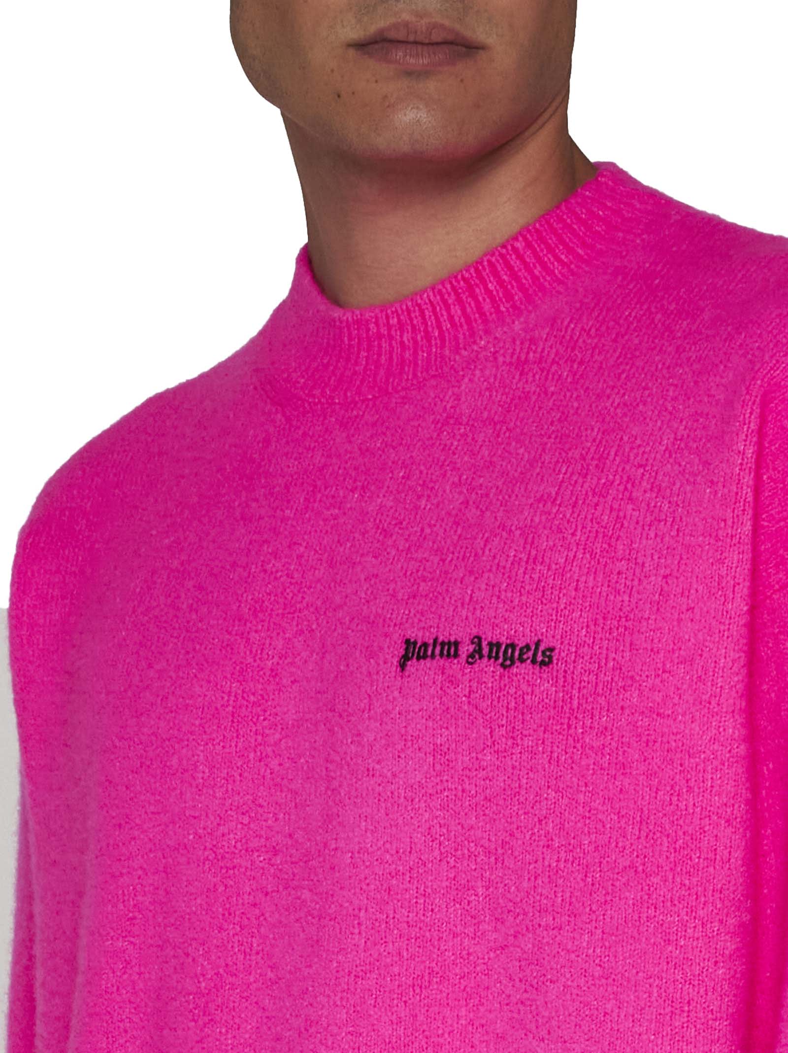 Shop Palm Angels Sweater In Fuchsia Black