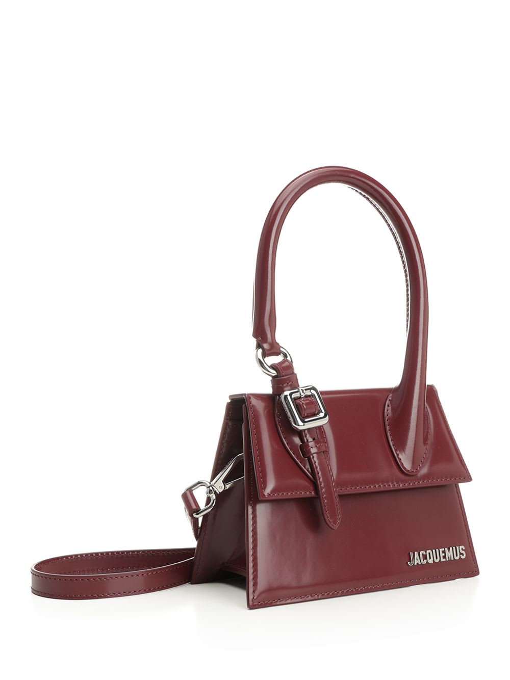 Jacquemus Womens Burgundy Medium Chiquito Buckle Leather Top-handle Bag In Burgundy