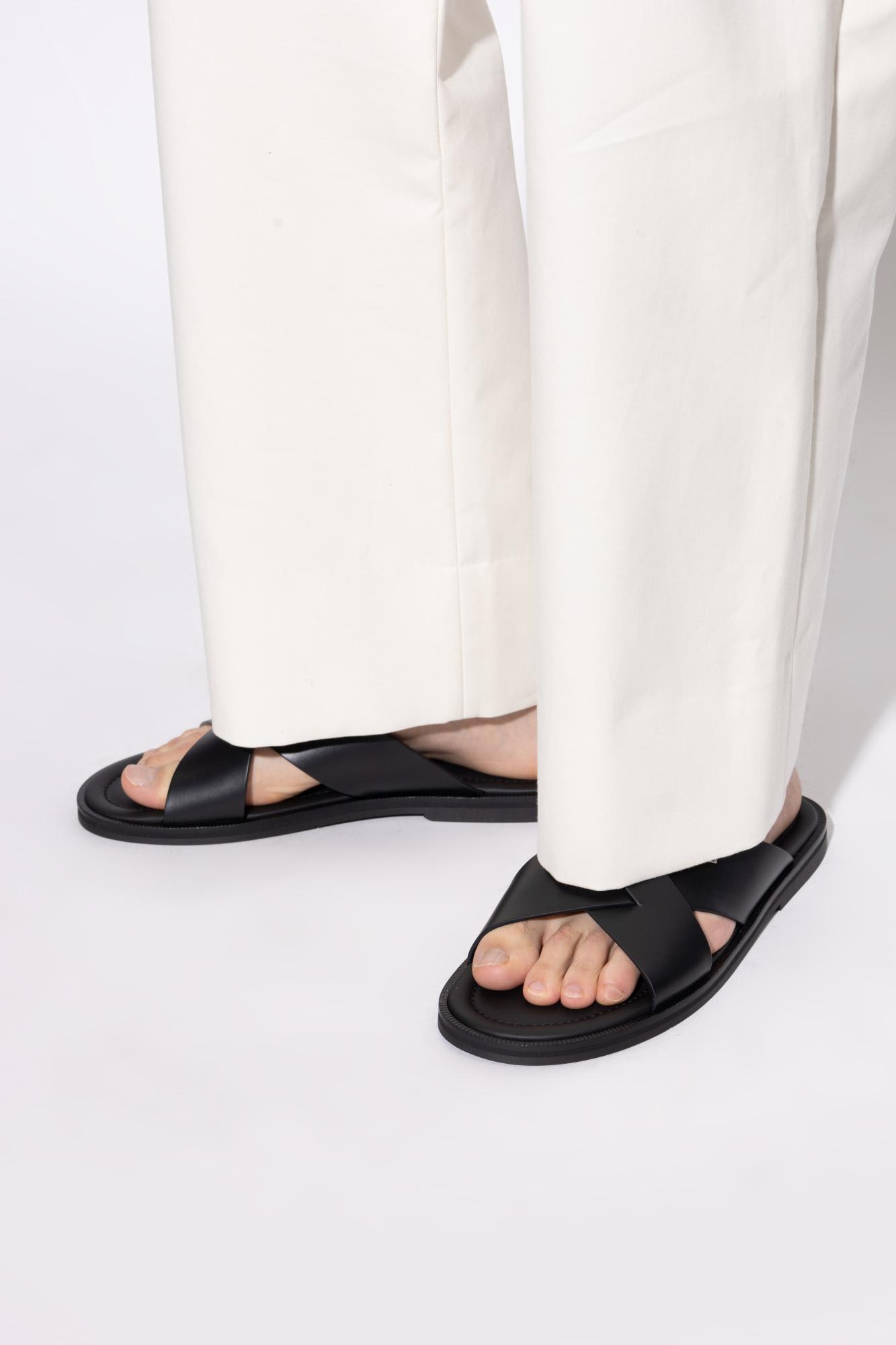 Bally Leather Slides Glorany In Black