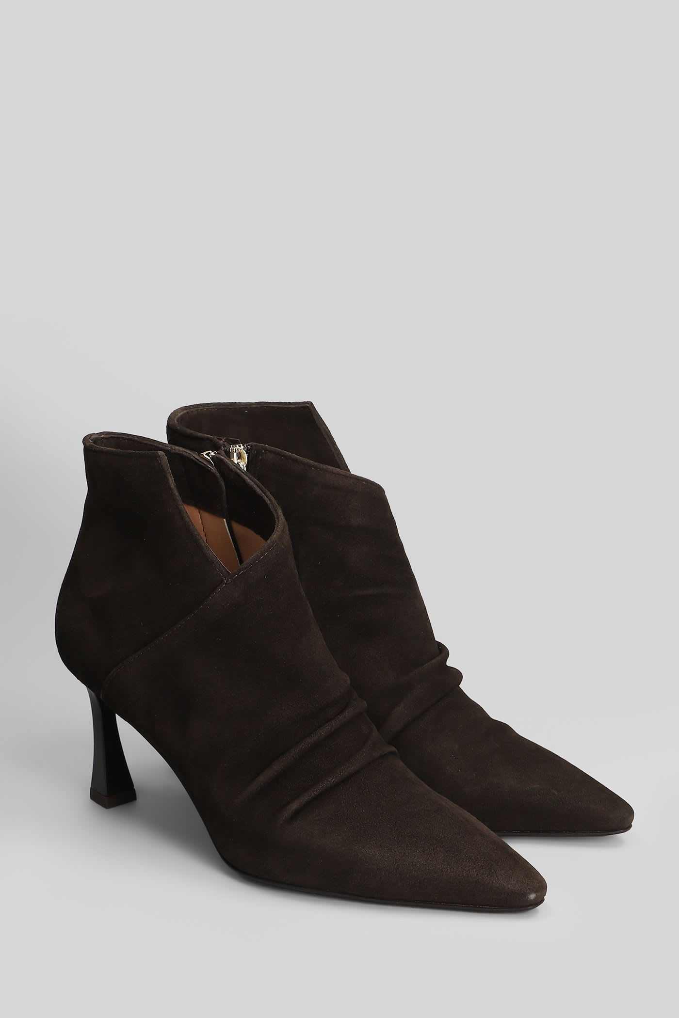 The Seller High Heels Ankle Boots In Brown Suede In Brown