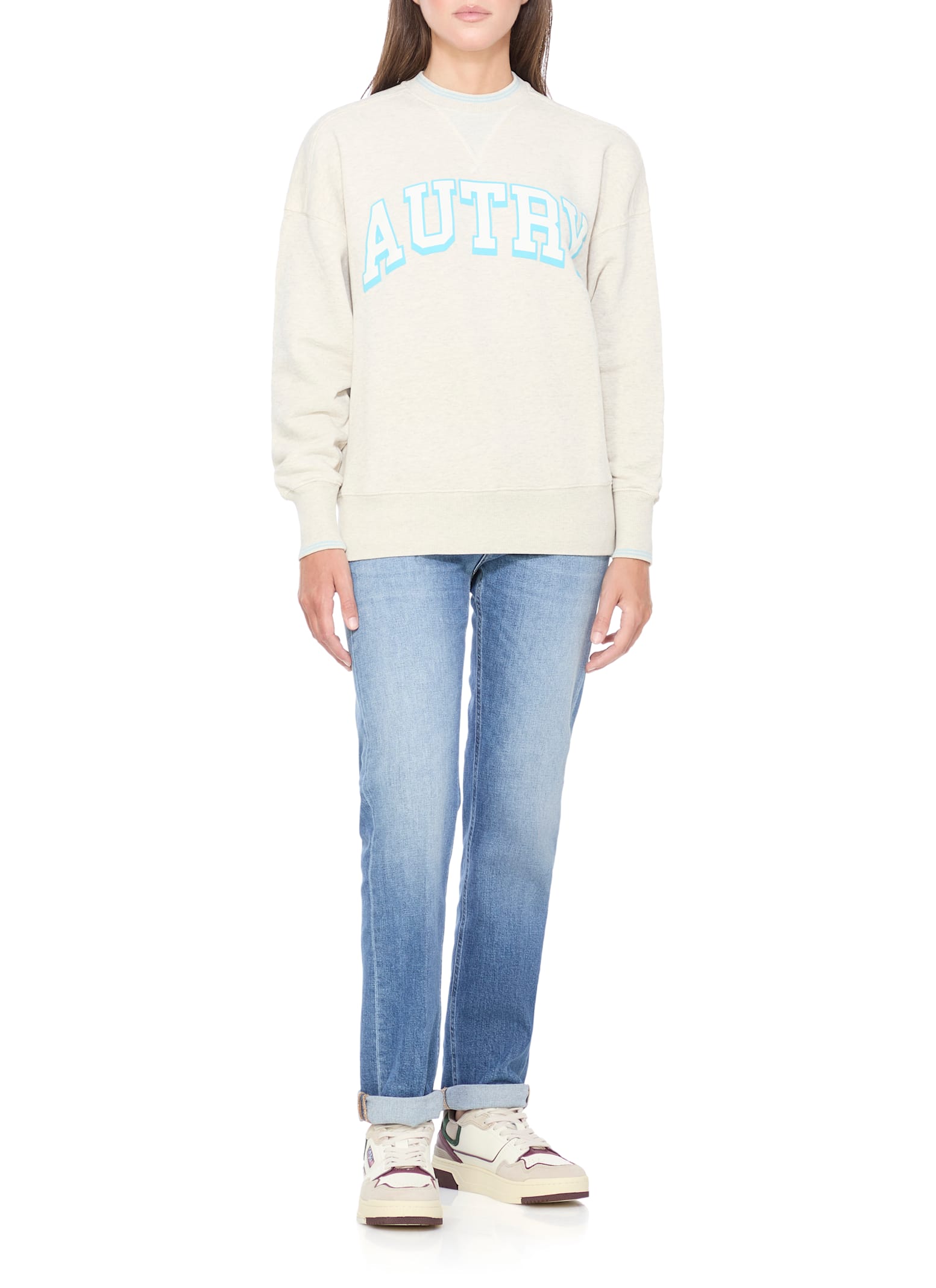 Autry Low Top Leather Sneakers With Raised Sole In Multi