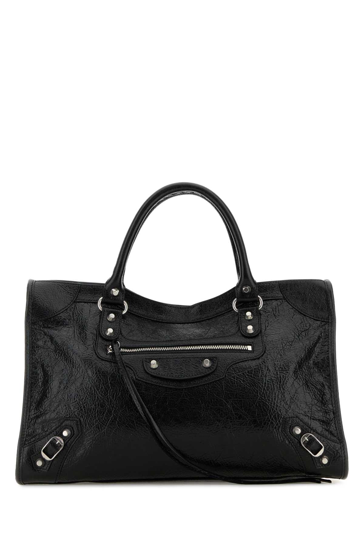 BALENCIAGA BLACK LEATHER MEDIUM LE CITY HANDBAG