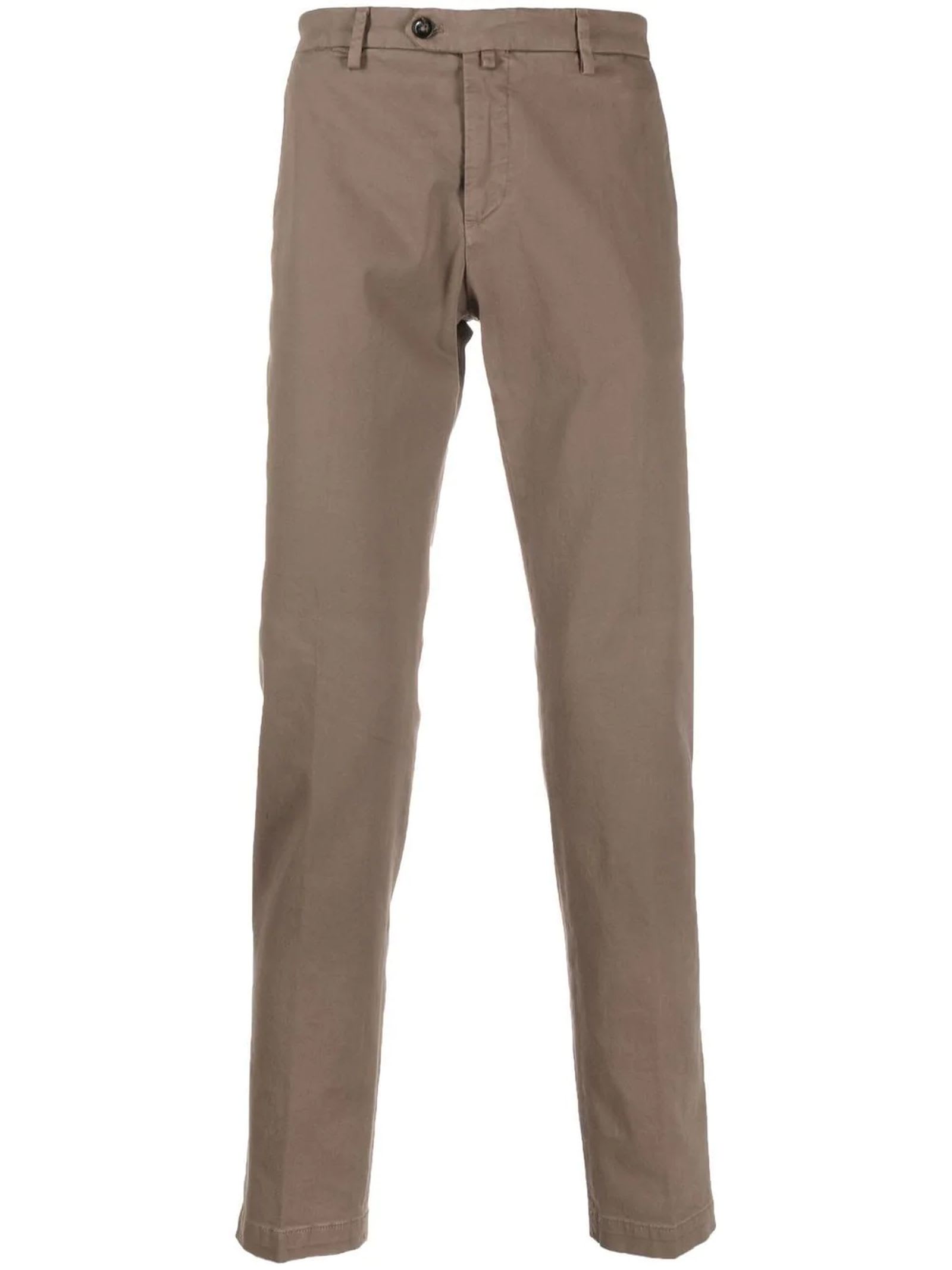 Briglia 1949 Brown Stretch-cotton Chino Trousers