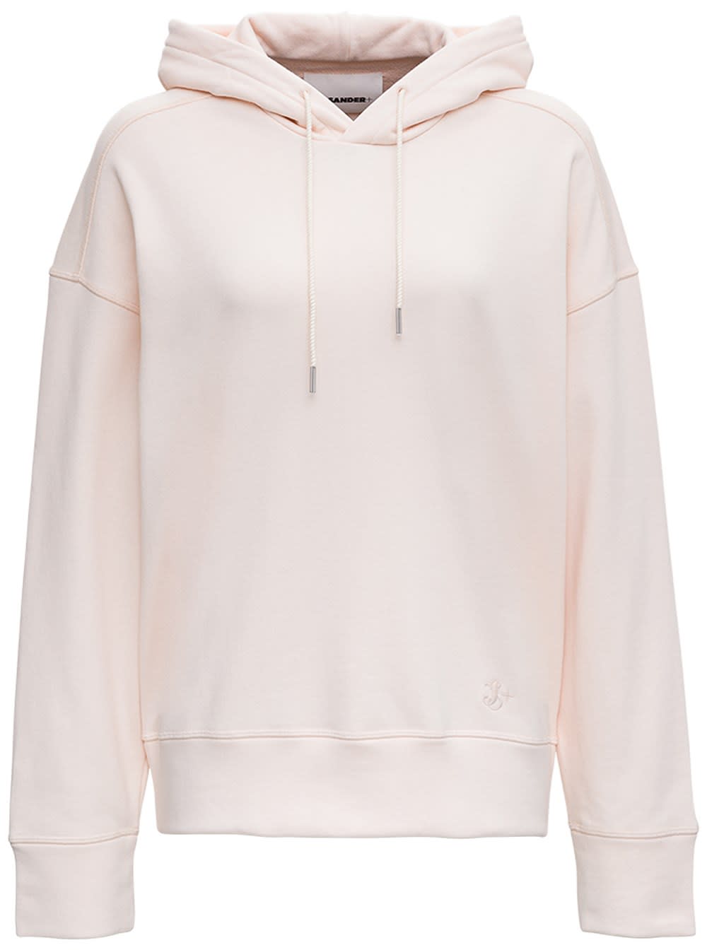 Jil Sander Pink Cotton Hoodie With Logo Embroidery