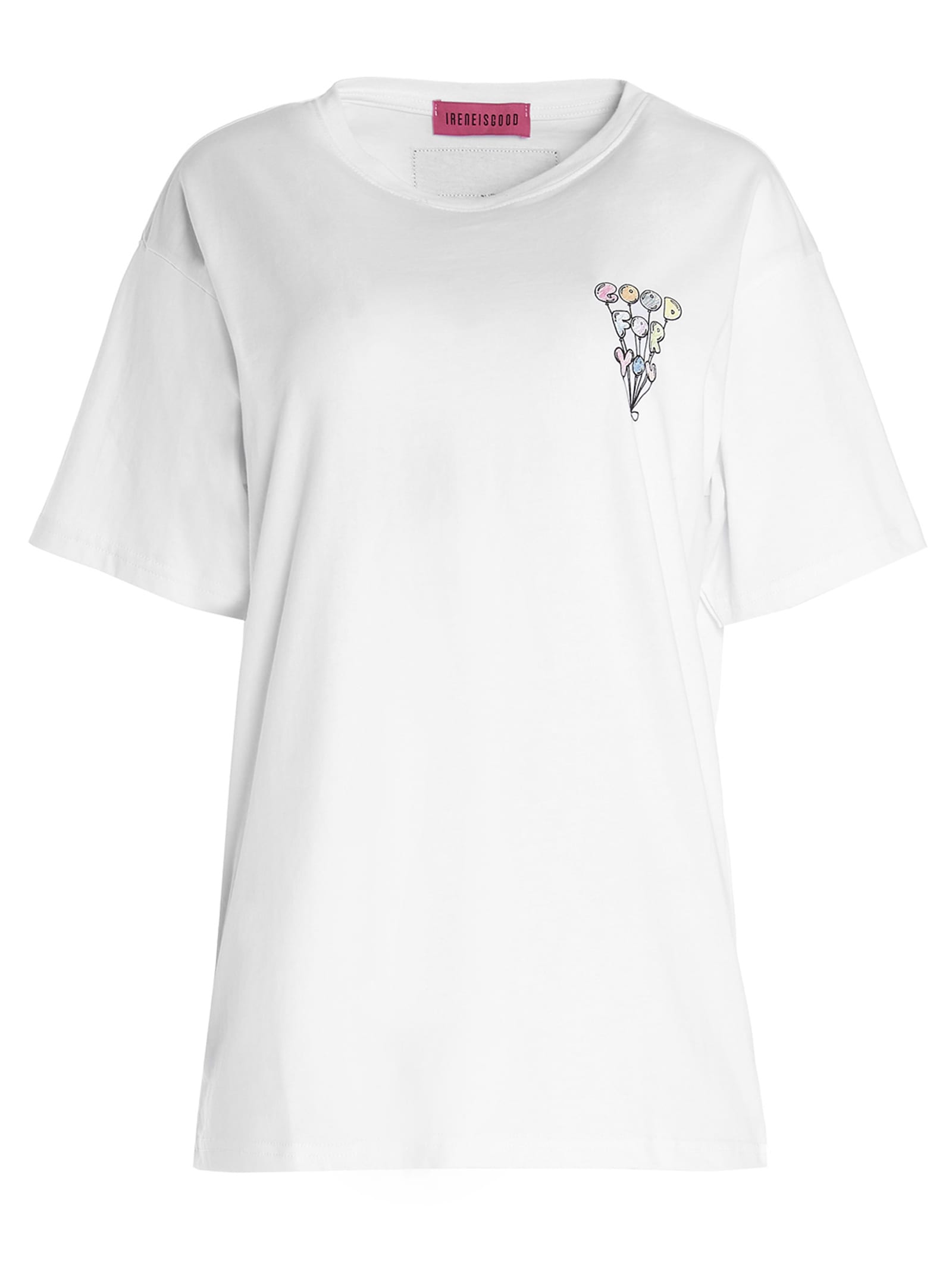 IRENEISGOOD GOOD VIBES T-SHIRT,21SSIGTS006 WHITE