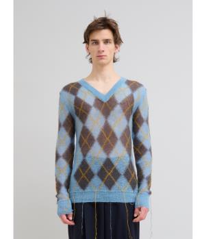 Marni V Neck Sweater In Blue