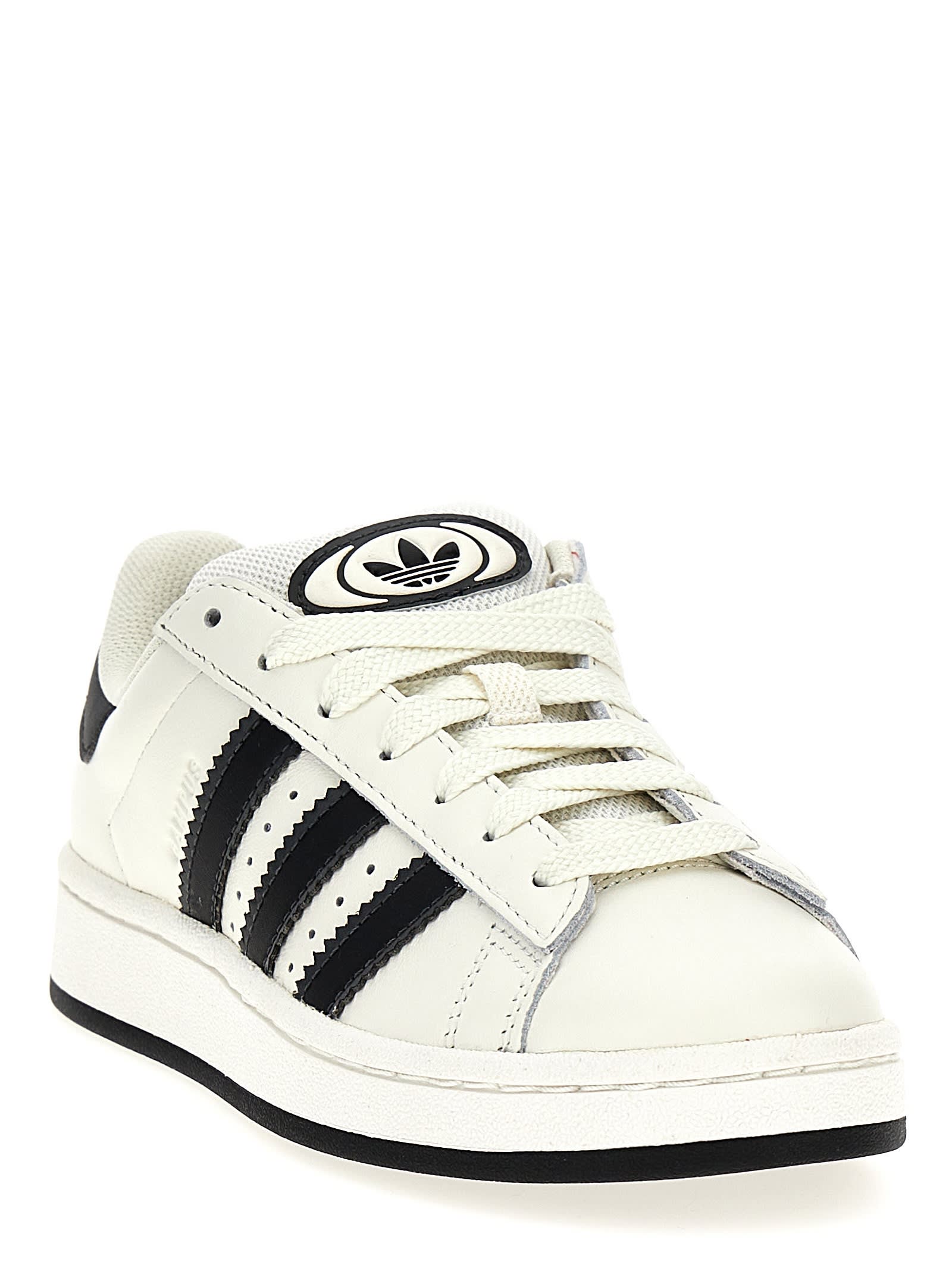 Adidas Originals Campus 00s Leather Sneakers In White/black