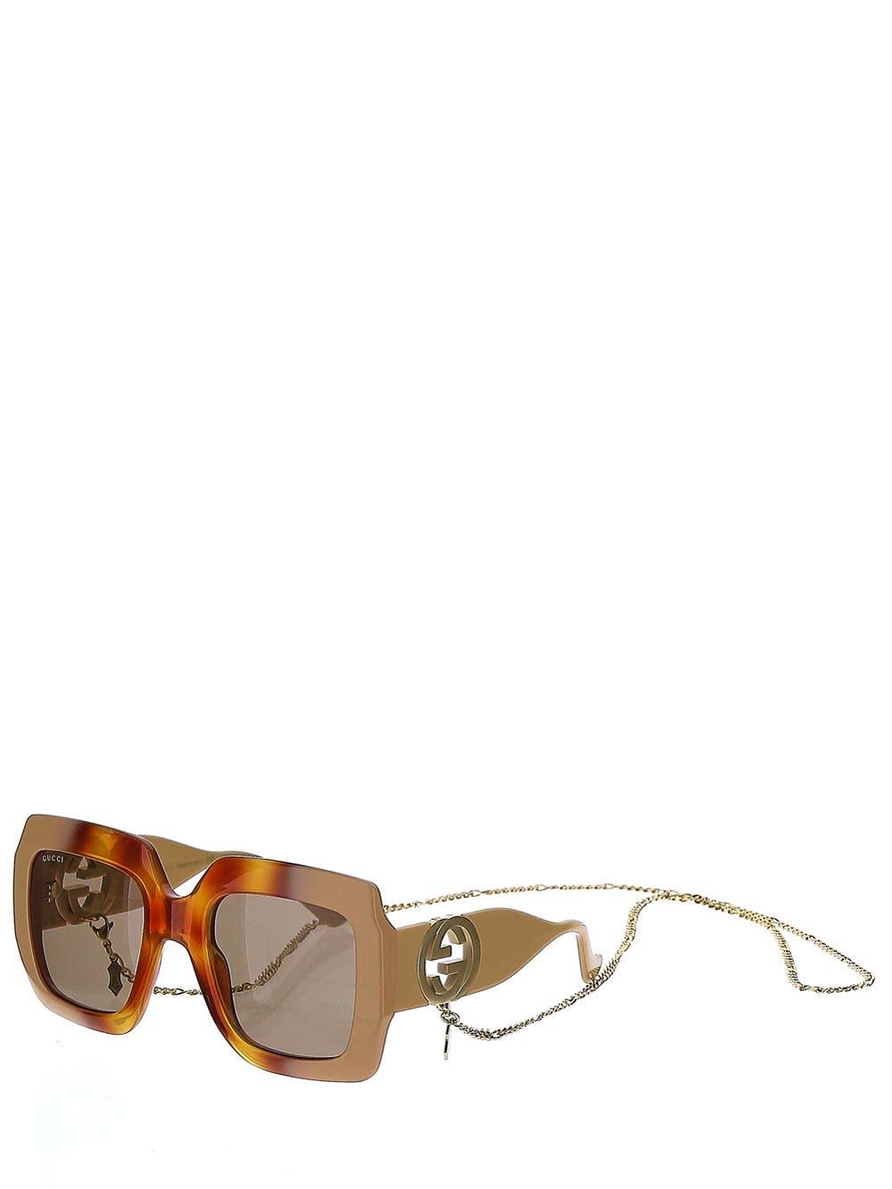 Gucci Tortoiseshell-effect Oversized-frame Sunglasses In Brown