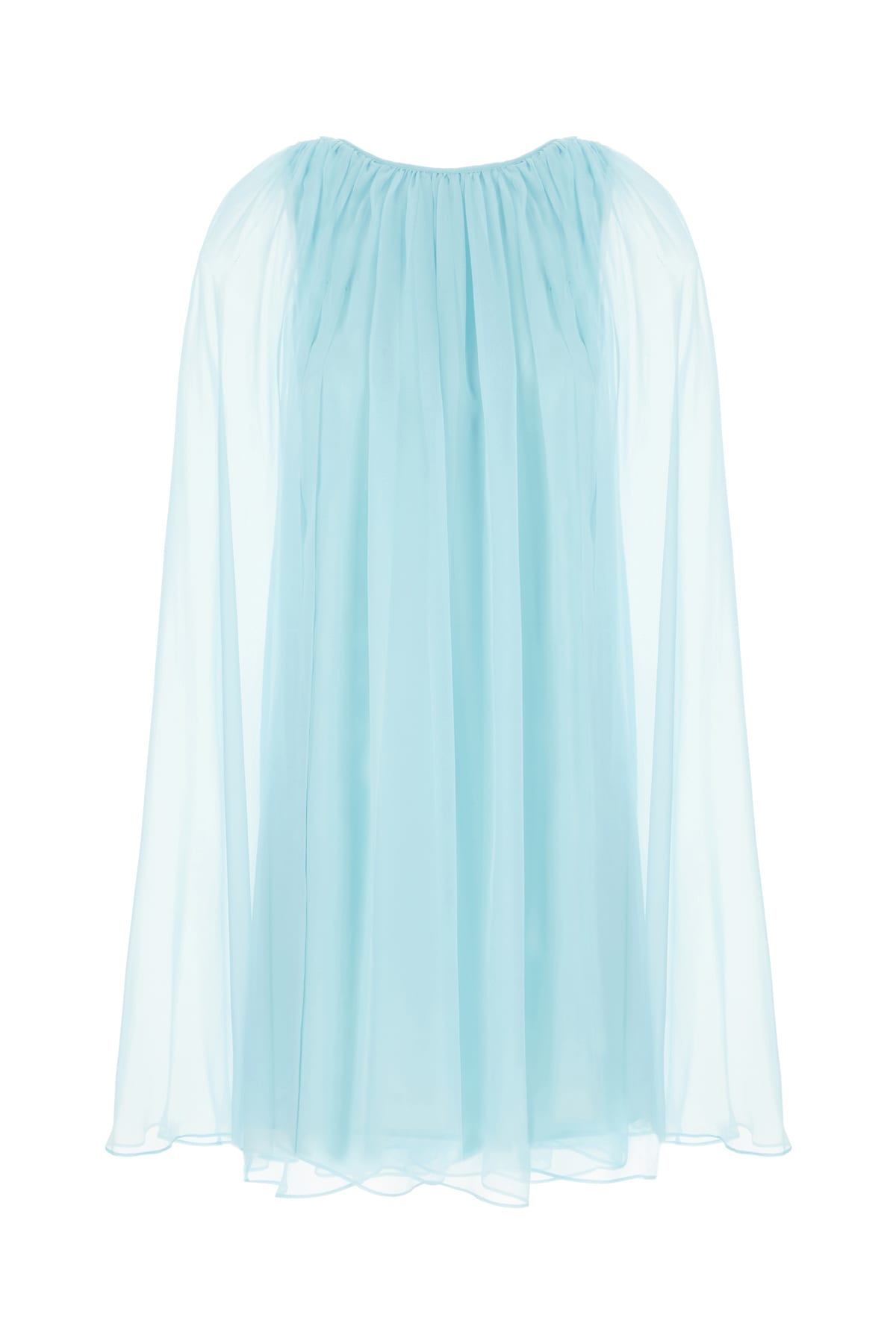 Max Mara Light-blue Silk Mini Dress