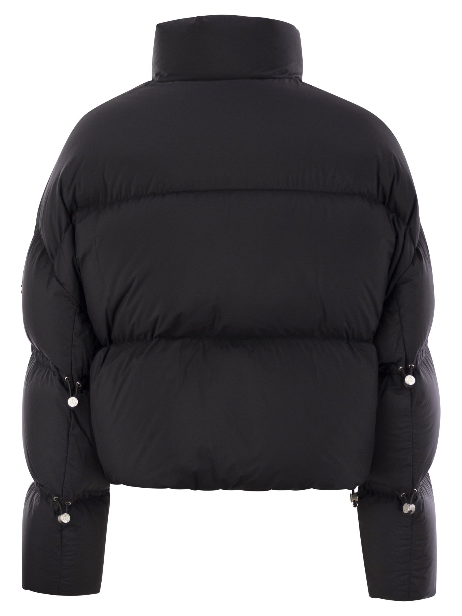 Shop Moose Knuckles Agate - Short Down Jacket In Black