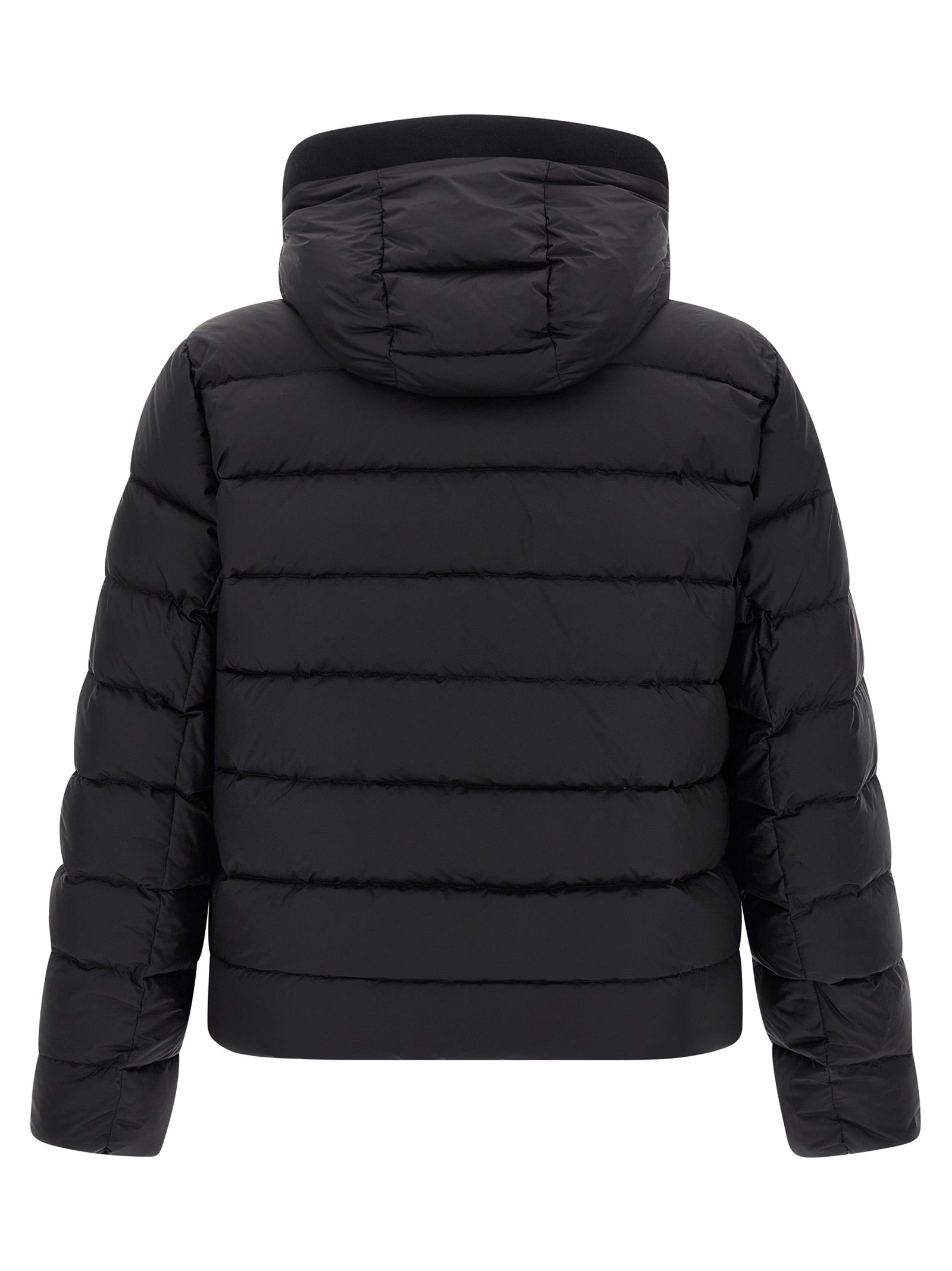 Tatras Liko Black Down Jacket With Drawstring Hood And Logo Patch On The Side In Tech Fabric Man In Black