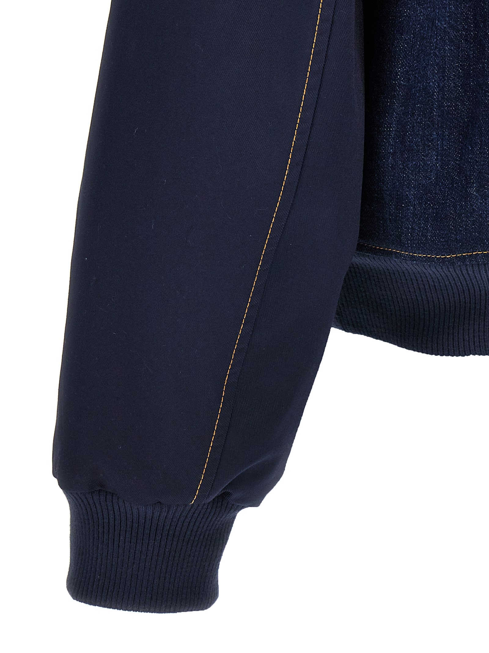 Wales Bonner Long-sleeved Denim Coat In Black