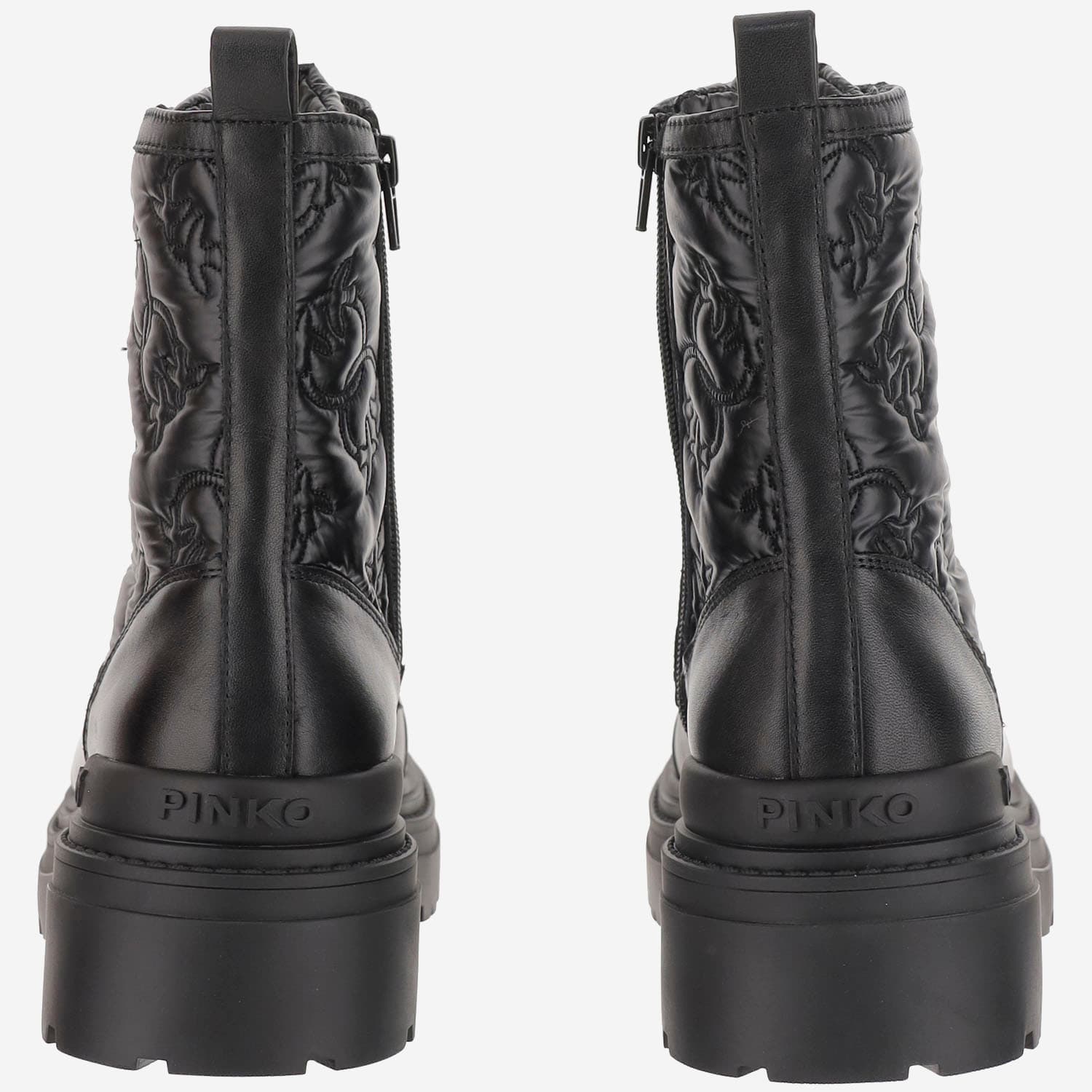 Pinko Mia 25 Chunky Sole Ankle Boot Nylon In Black