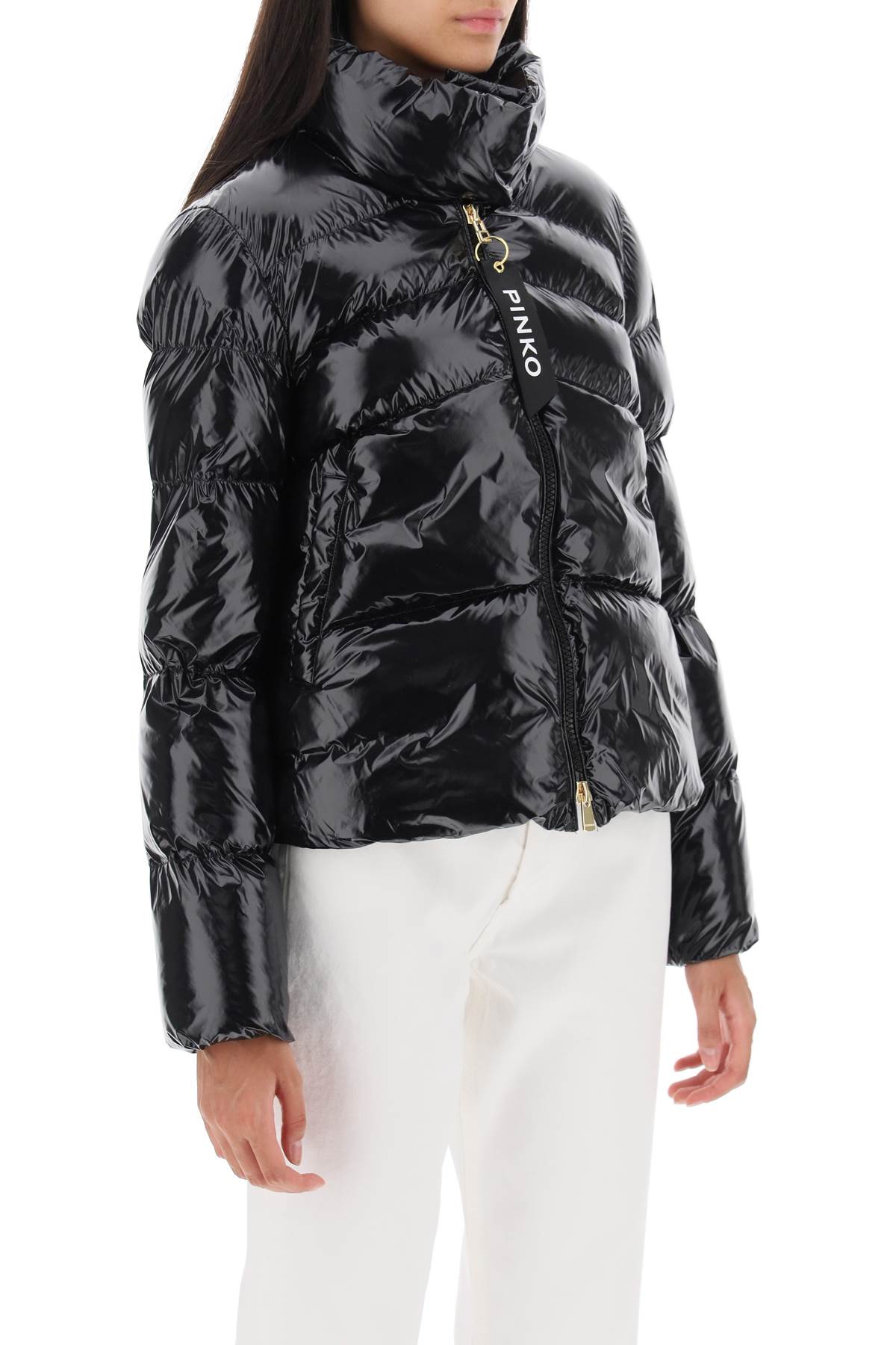 Shop Pinko Mirko Short Puffer  In Black