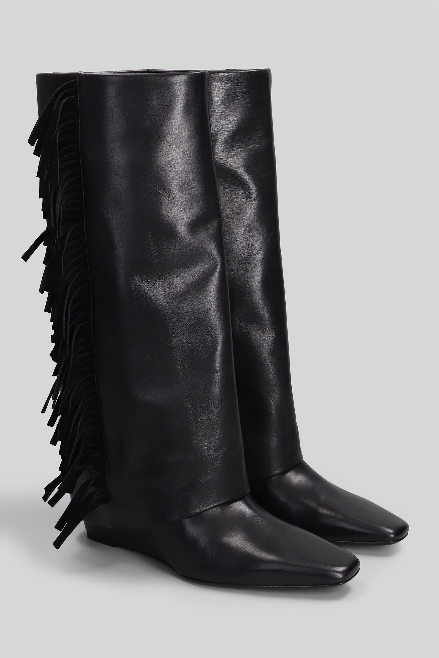 Simkhai Quinn Low Heels Boots In Black Leather In Black