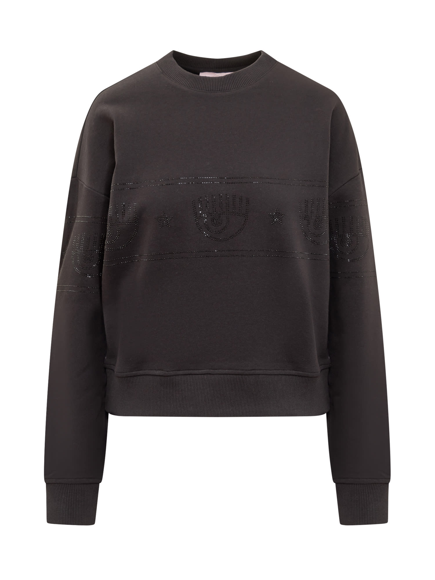 Shop Chiara Ferragni Logomania Sweatshirt In Black