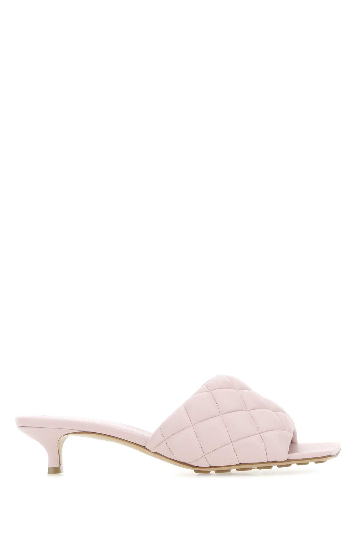 Light Pink Nappa Leather Padded Sandals