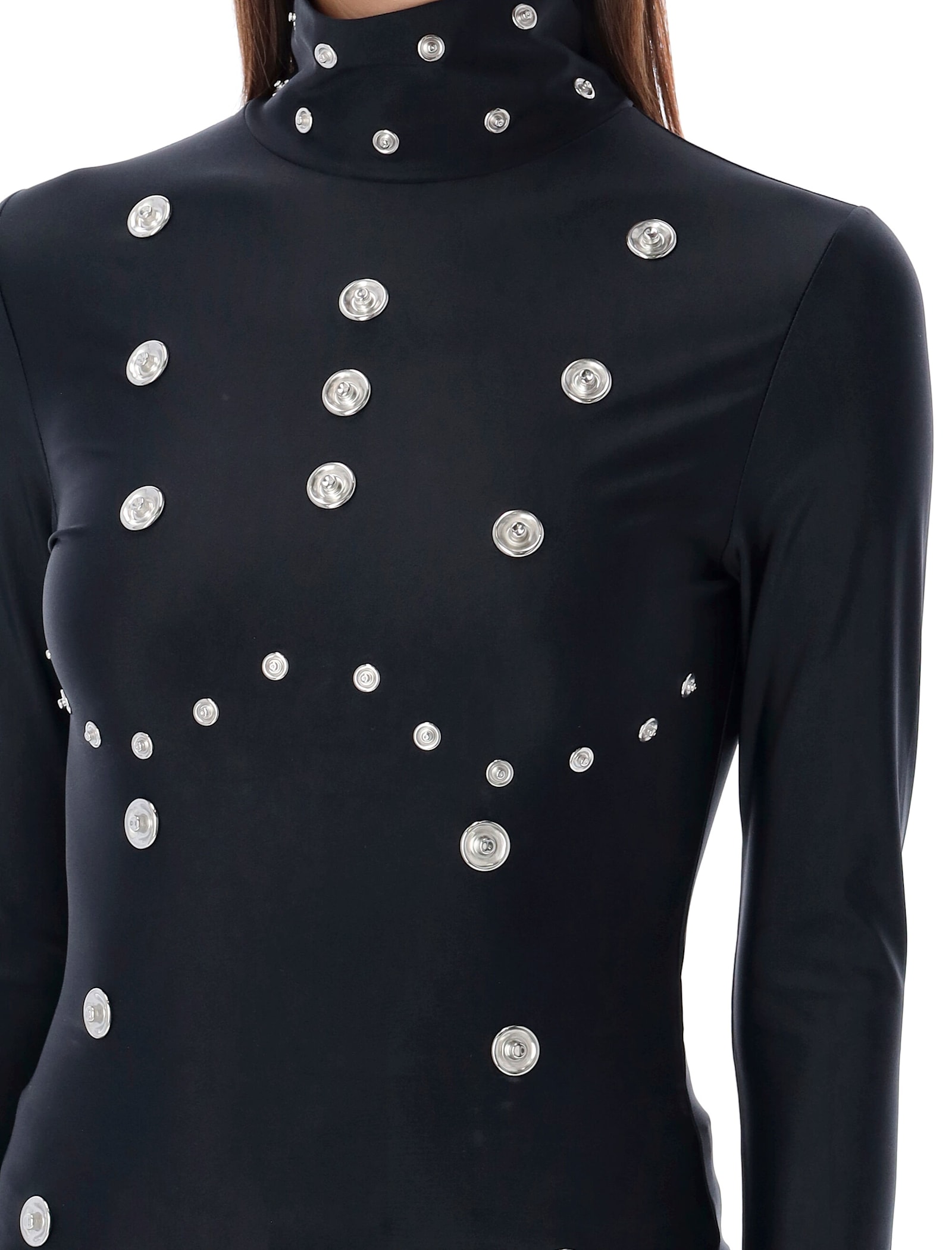 Shop Coperni Snap Long Sleeves Top In Black