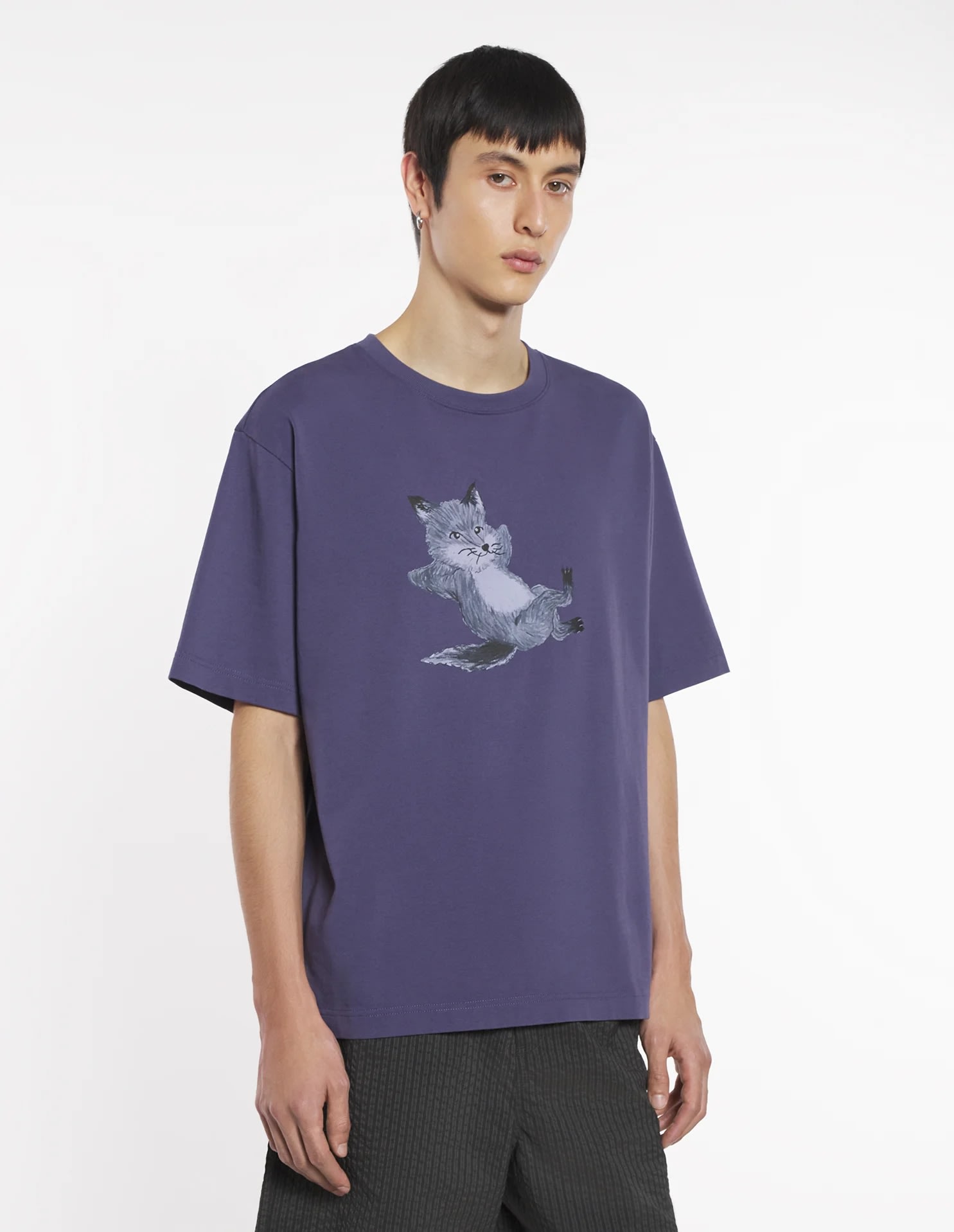 Maison Kitsuné Chillax Print Oversize Tee-shirt In Purple