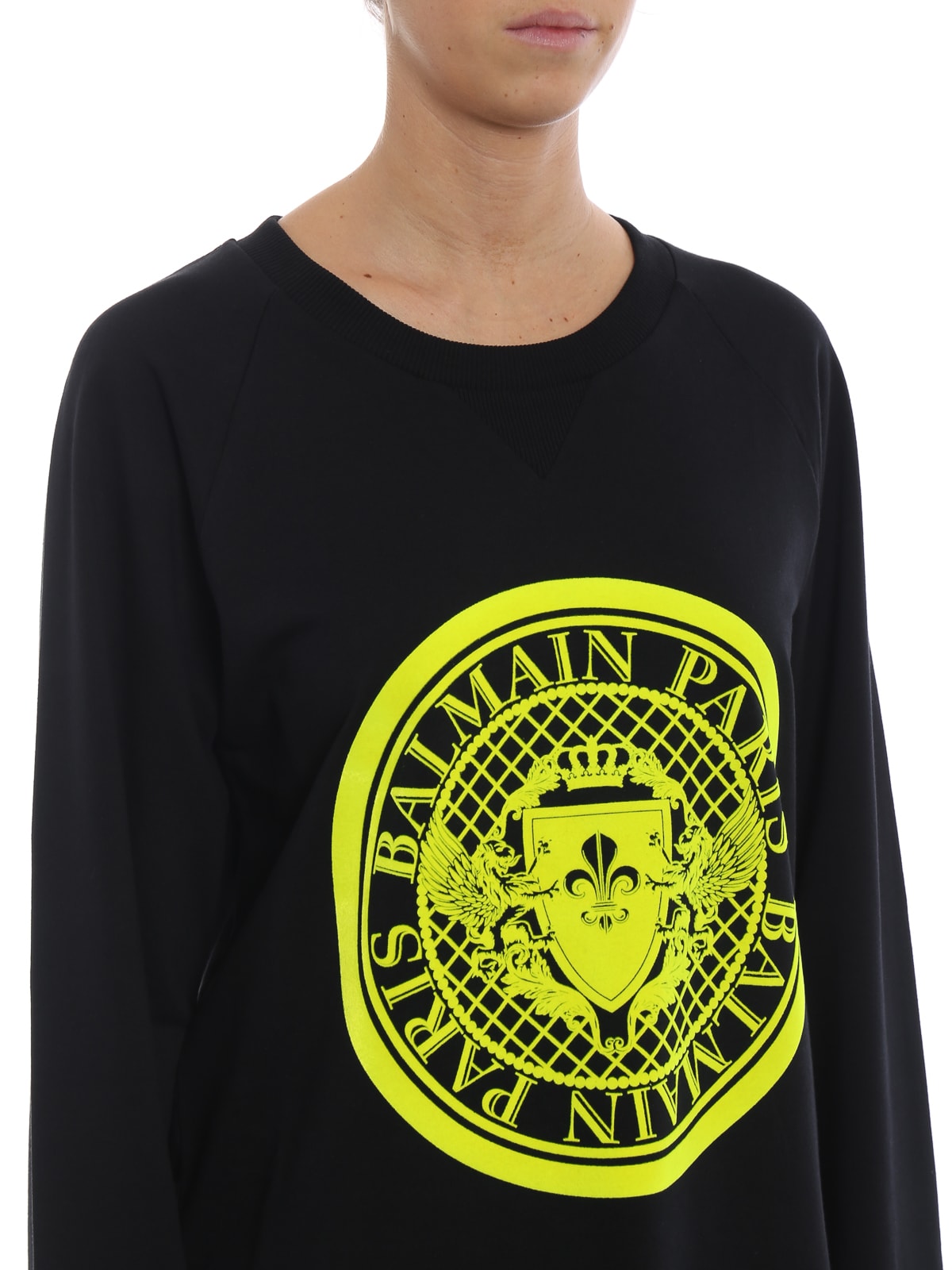 Balmain Balmain Sweater Noirjaune Fluo 10781258 Italist