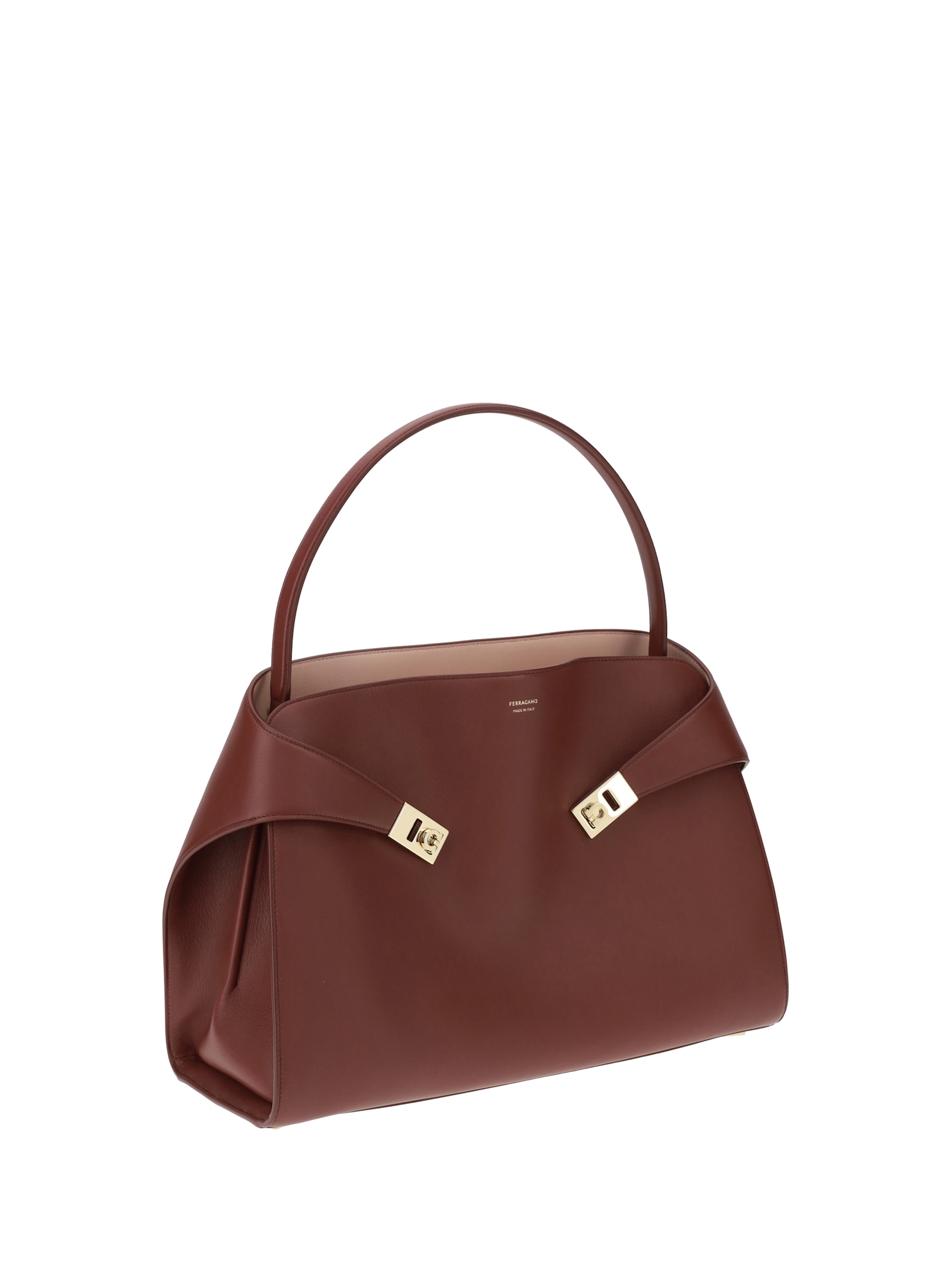 Shop Ferragamo Leather Top Handbag