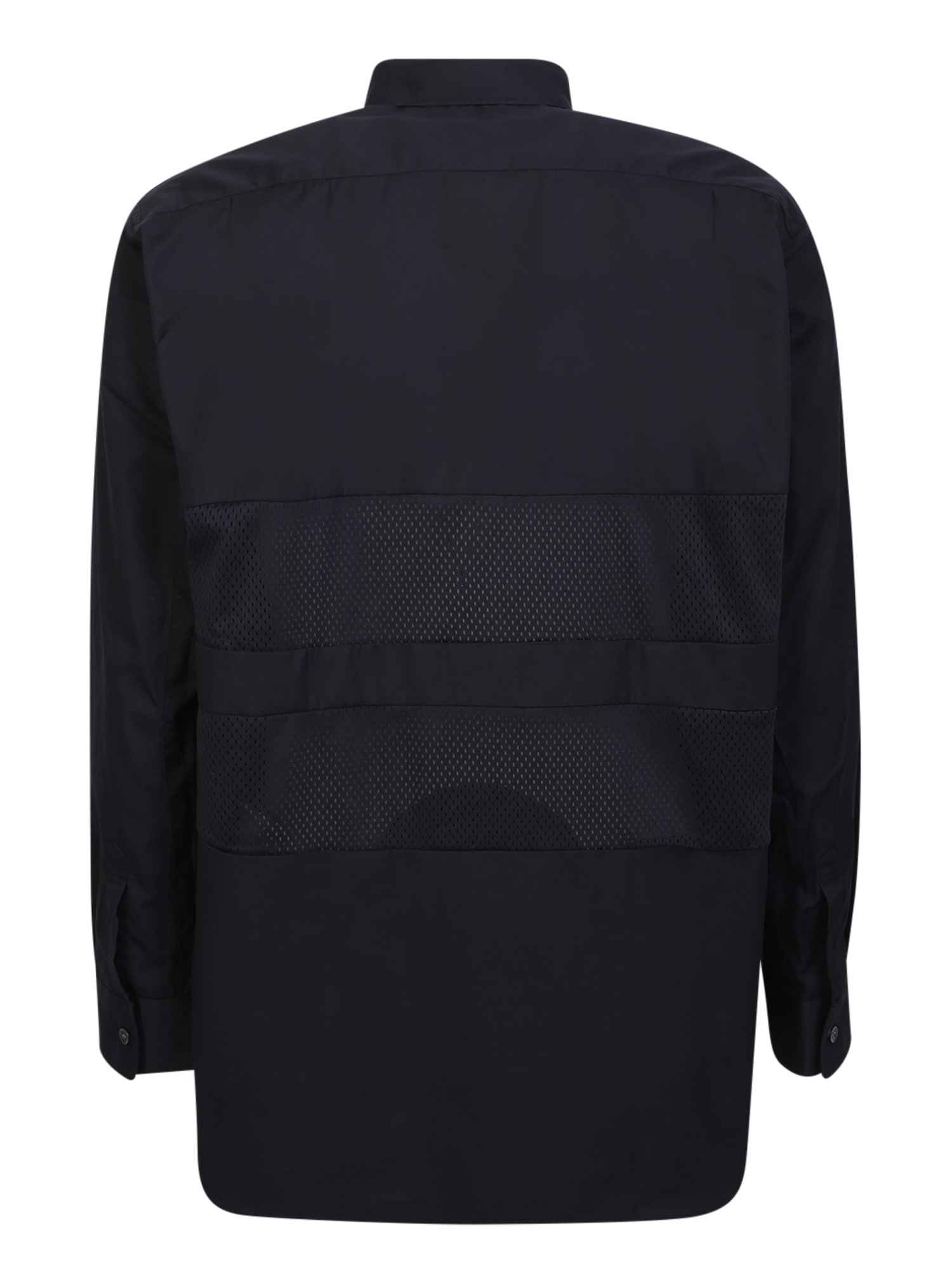 Shop Comme Des Garçons Shirt Black Mesh Shirt