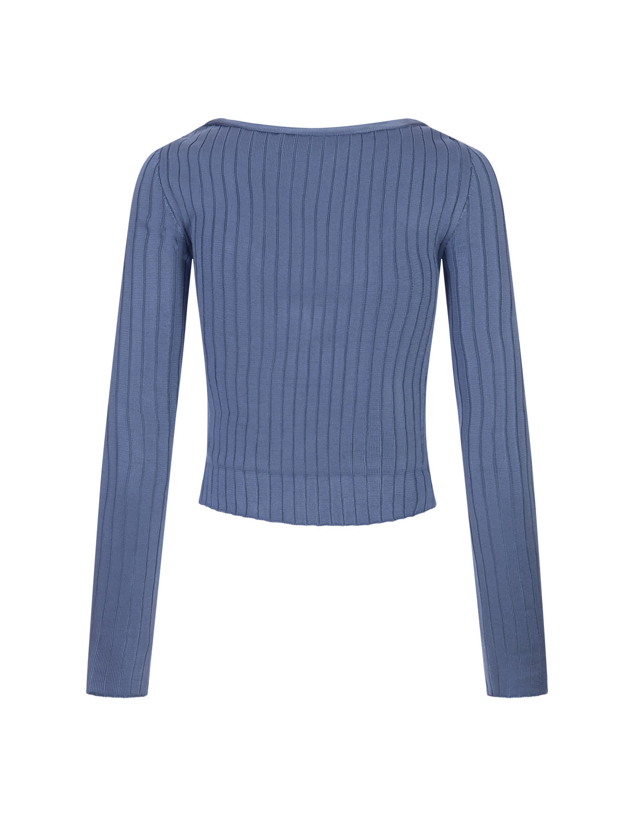 Shop Marni Light Blue Ribbed Knit Short Cardigan
