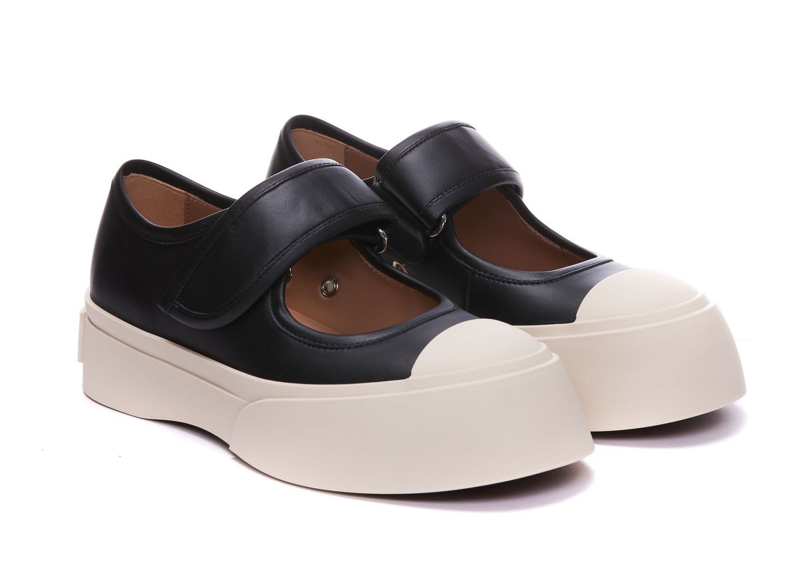 Shop Marni Mary Jane Sneakers In Black